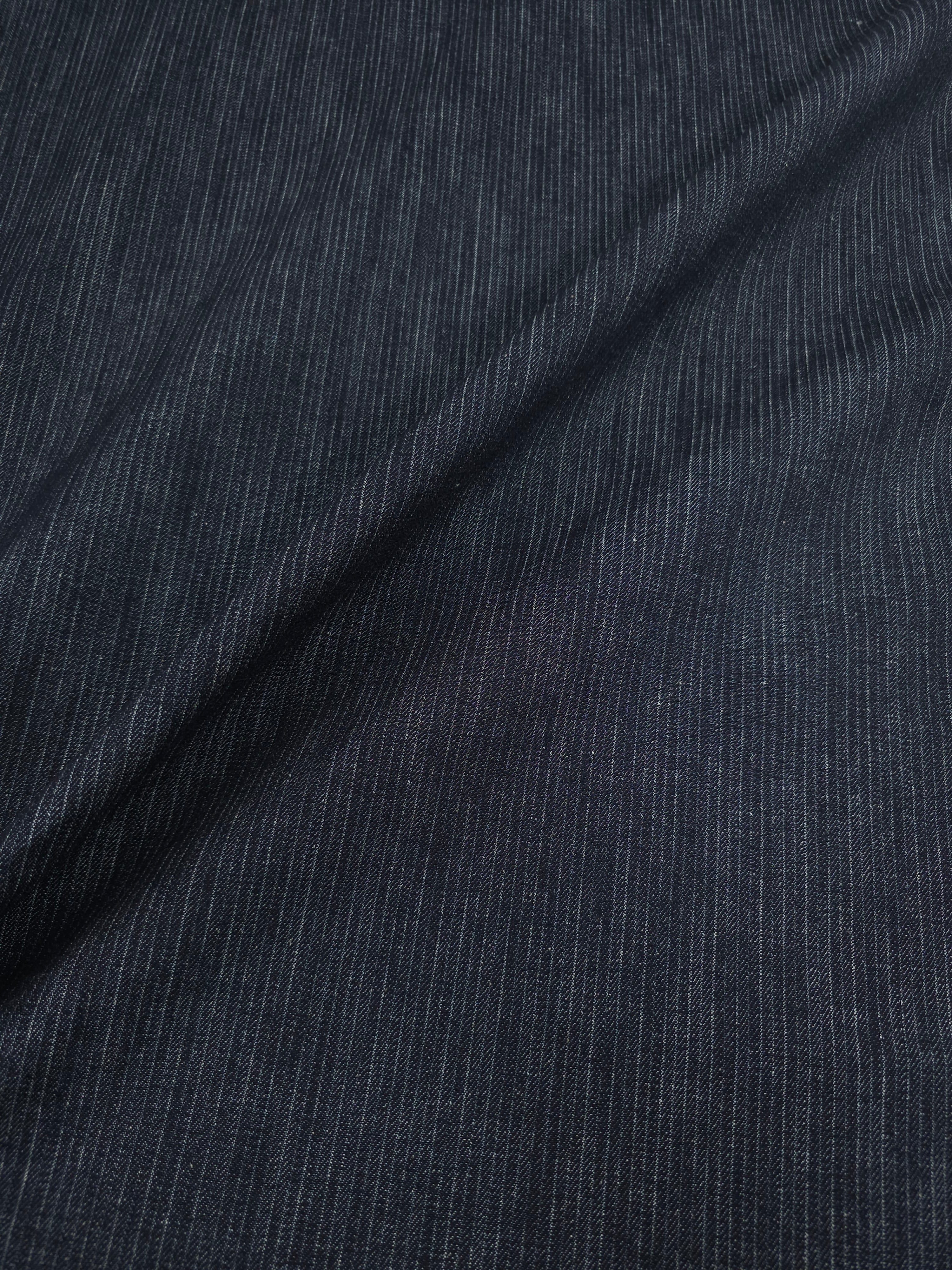 Charcoal Navy Pinstripe Twill Denim