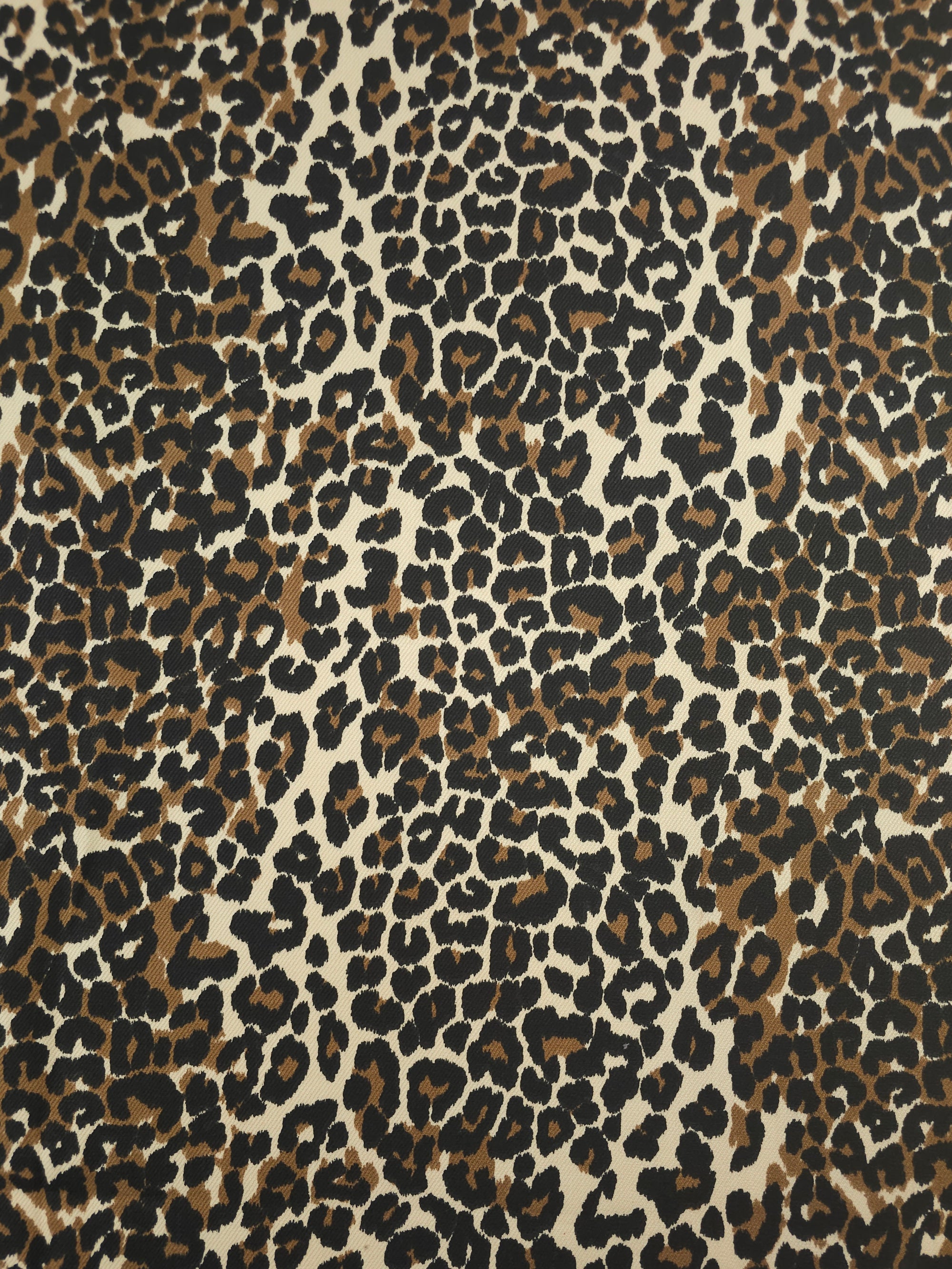 Brown/Cream Leopard Denim