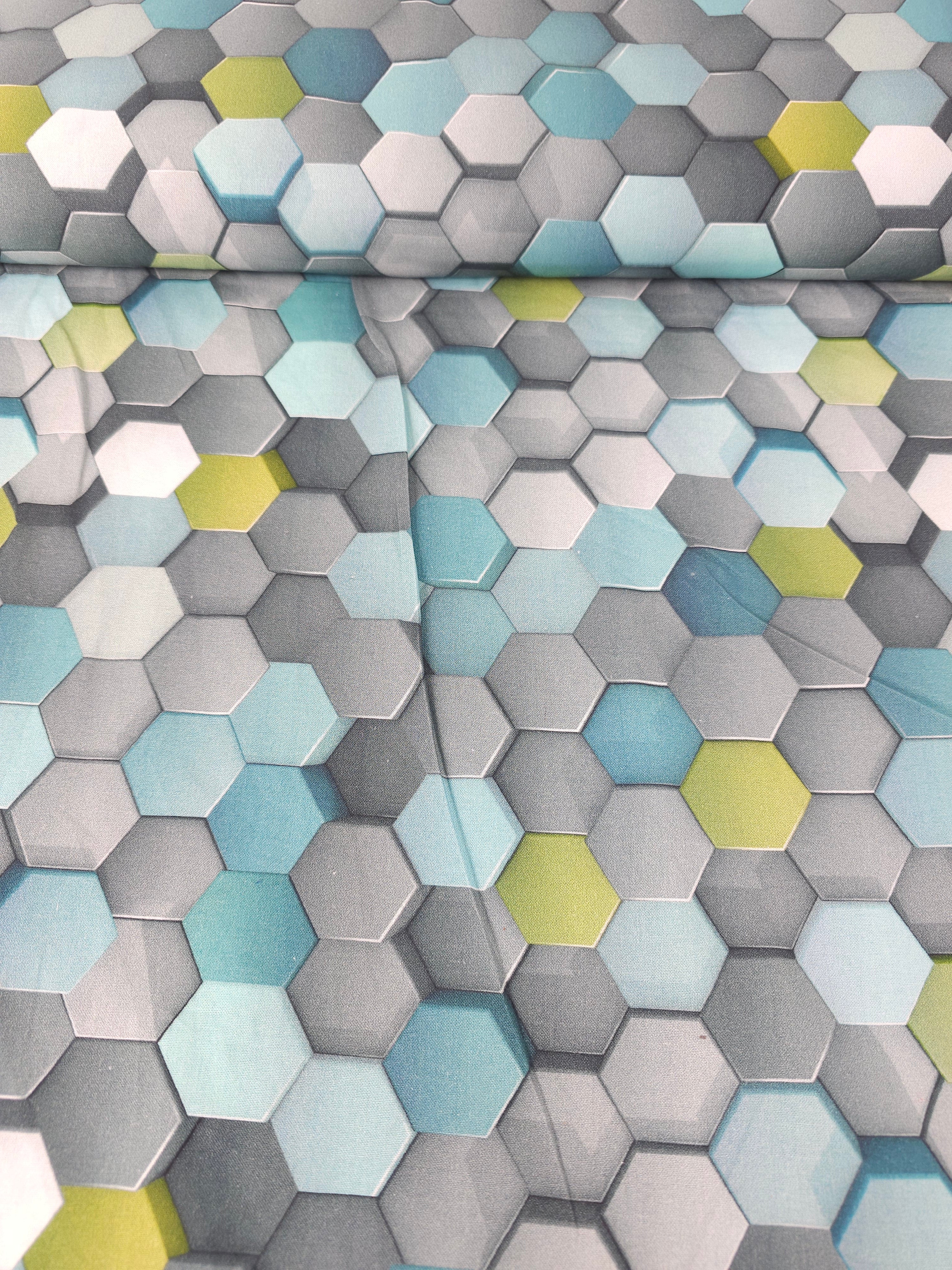3D Hexagon 100% Cotton
