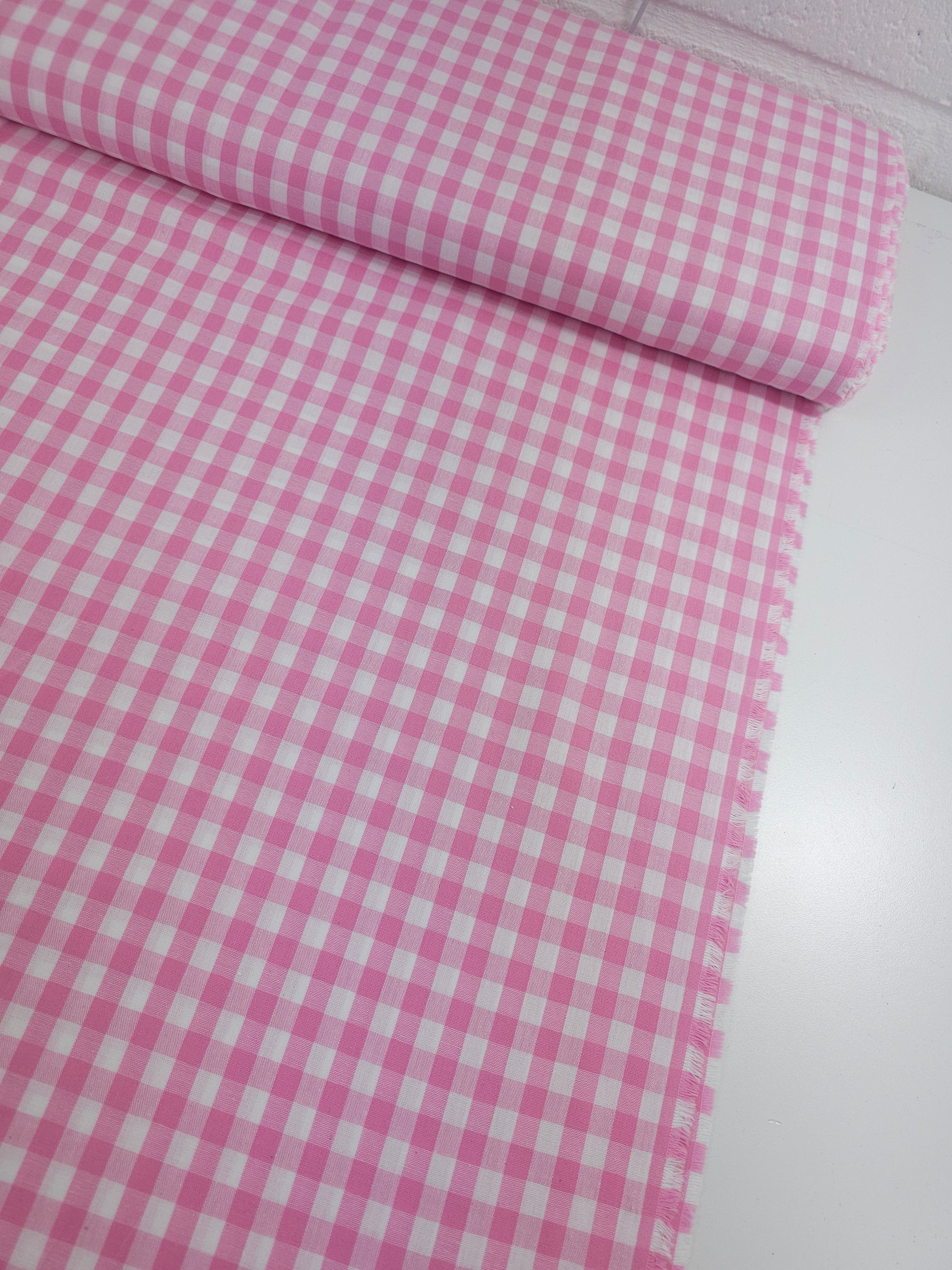 Pink Gingham 100% Cotton