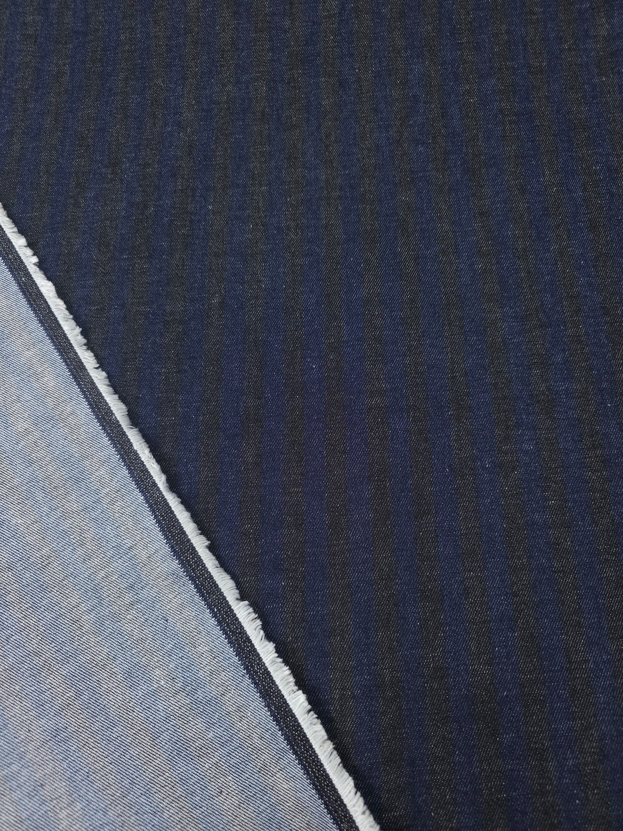 Ink Blue/Black Stripe Denim