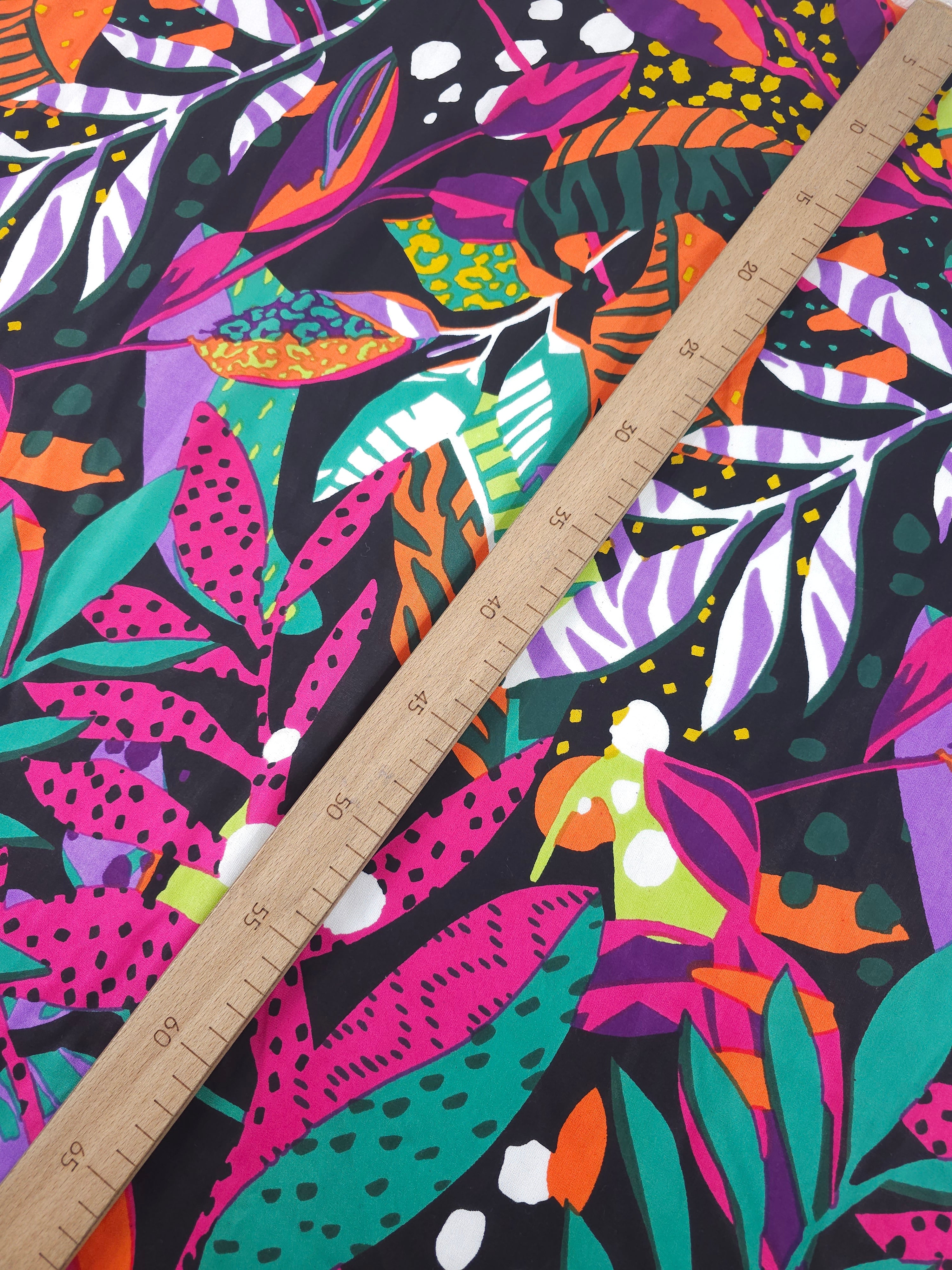 Abstract Wild Palm Leaf Viscose