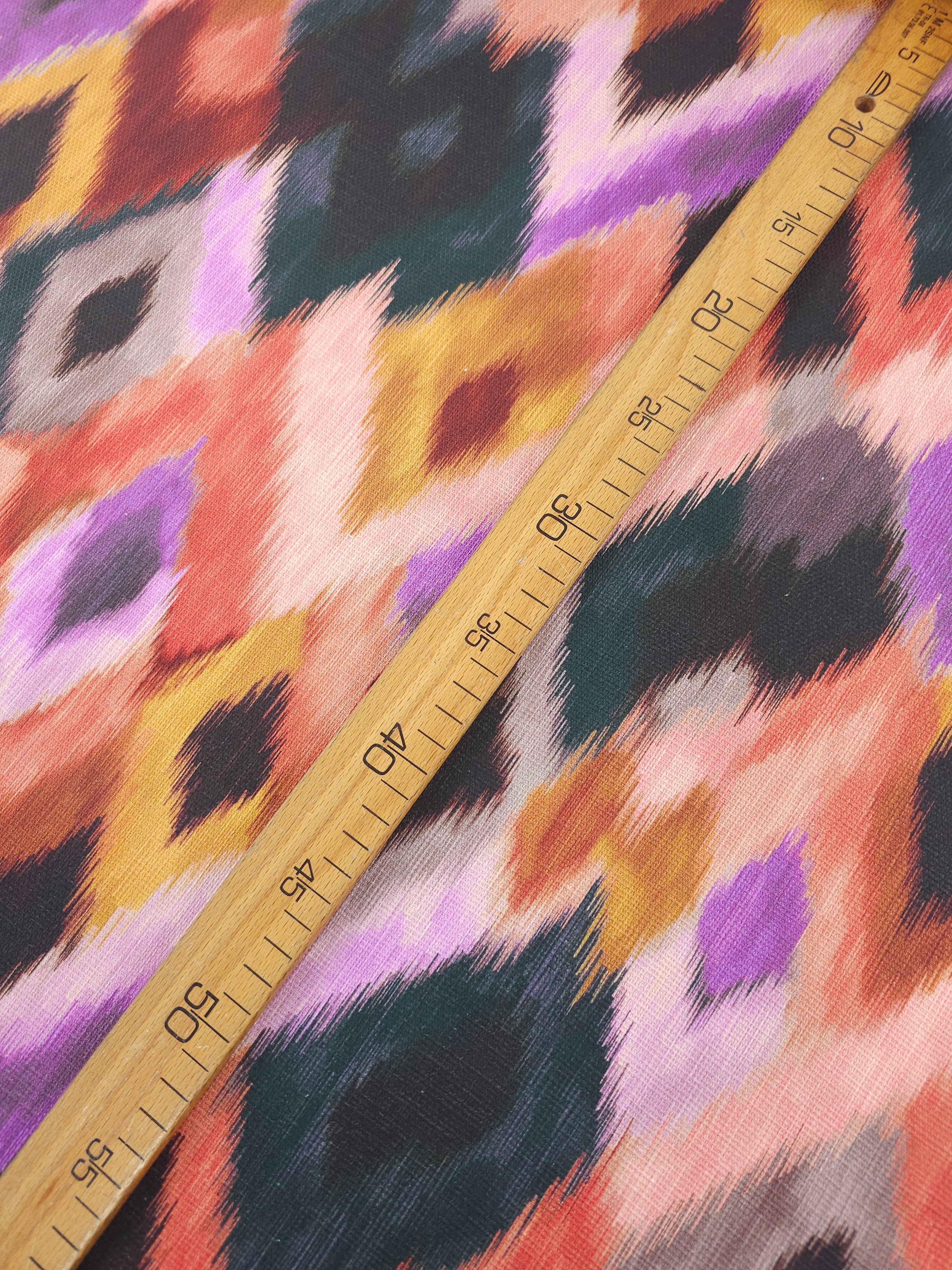 Abstract Ikat Blur Canvas Cotton