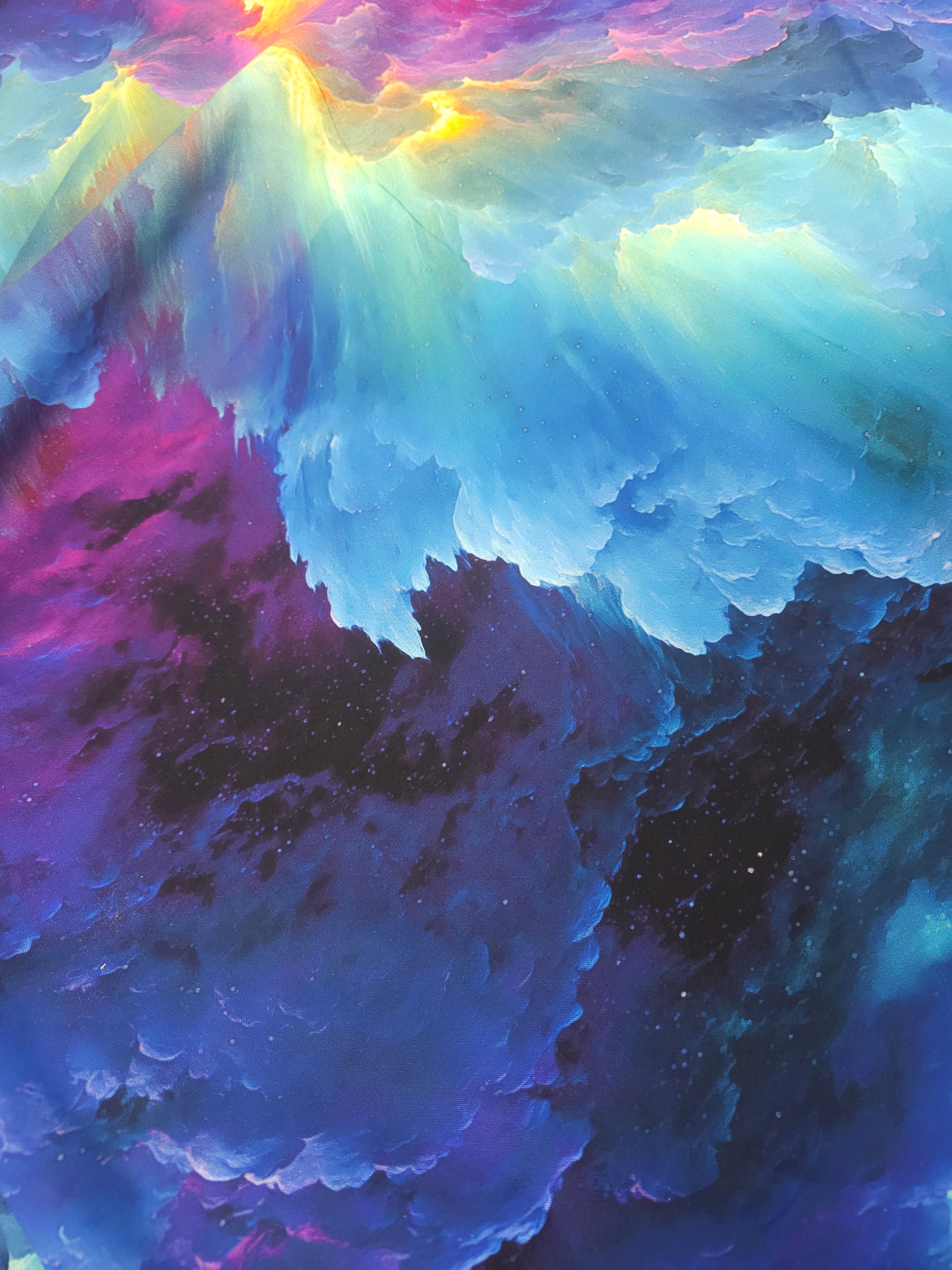 Dark rainbow skies Cotton- 1m piece
