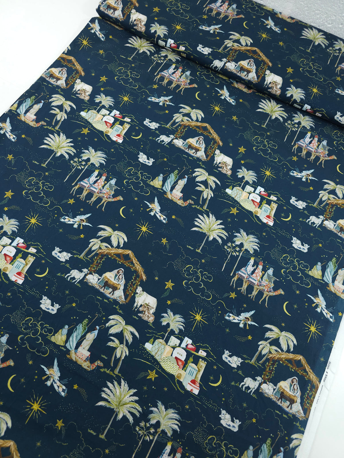 Navy Silent Night Scenic 100% Cotton