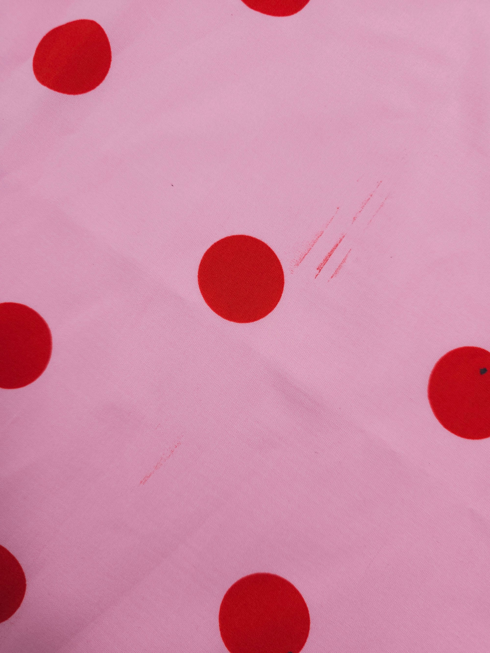 Pink/Red Big Polka Spot Cotton Poplin *DEFECT*