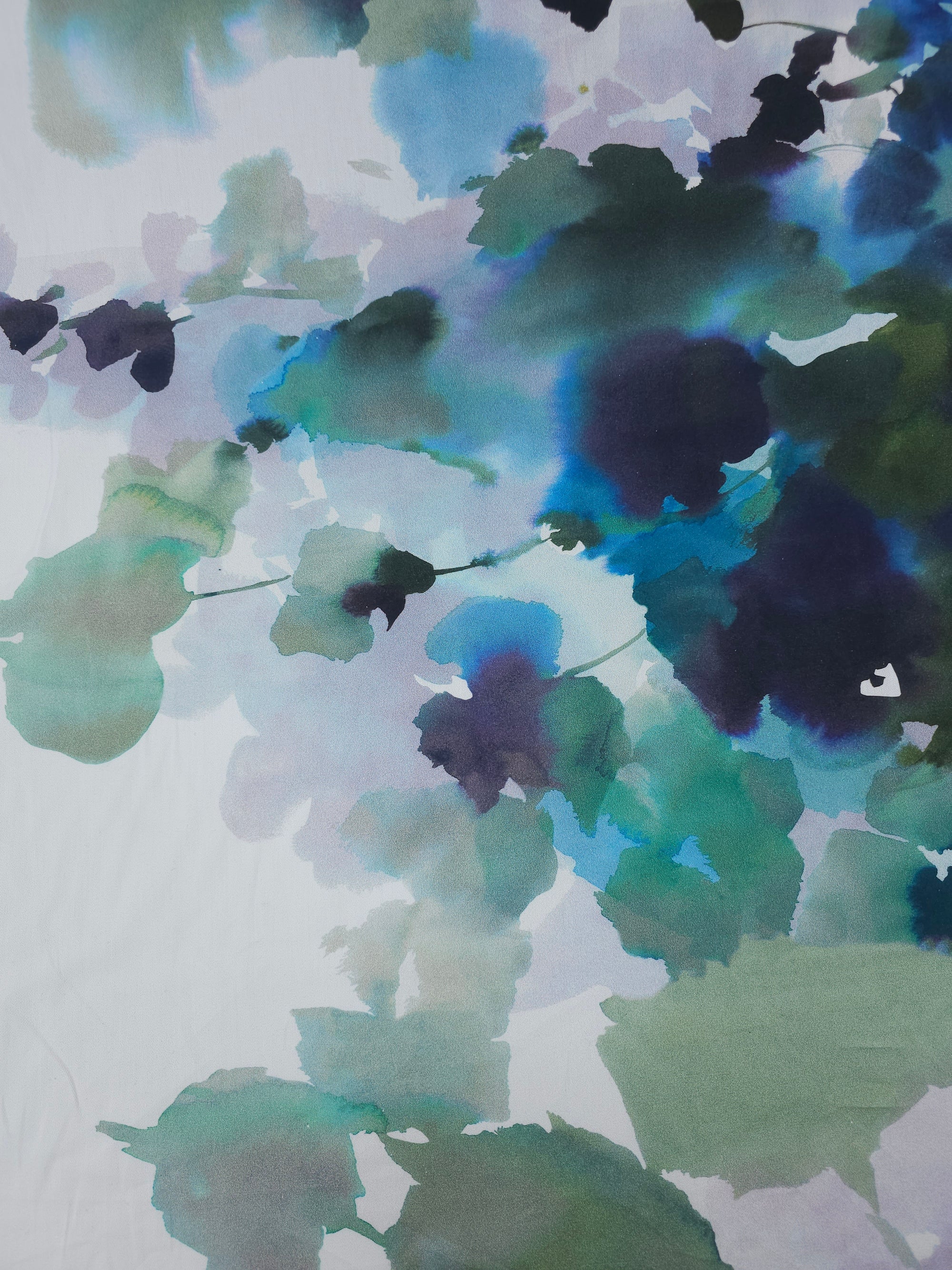 Watercolour Branch Smudge Lightweight Cotton Sateen