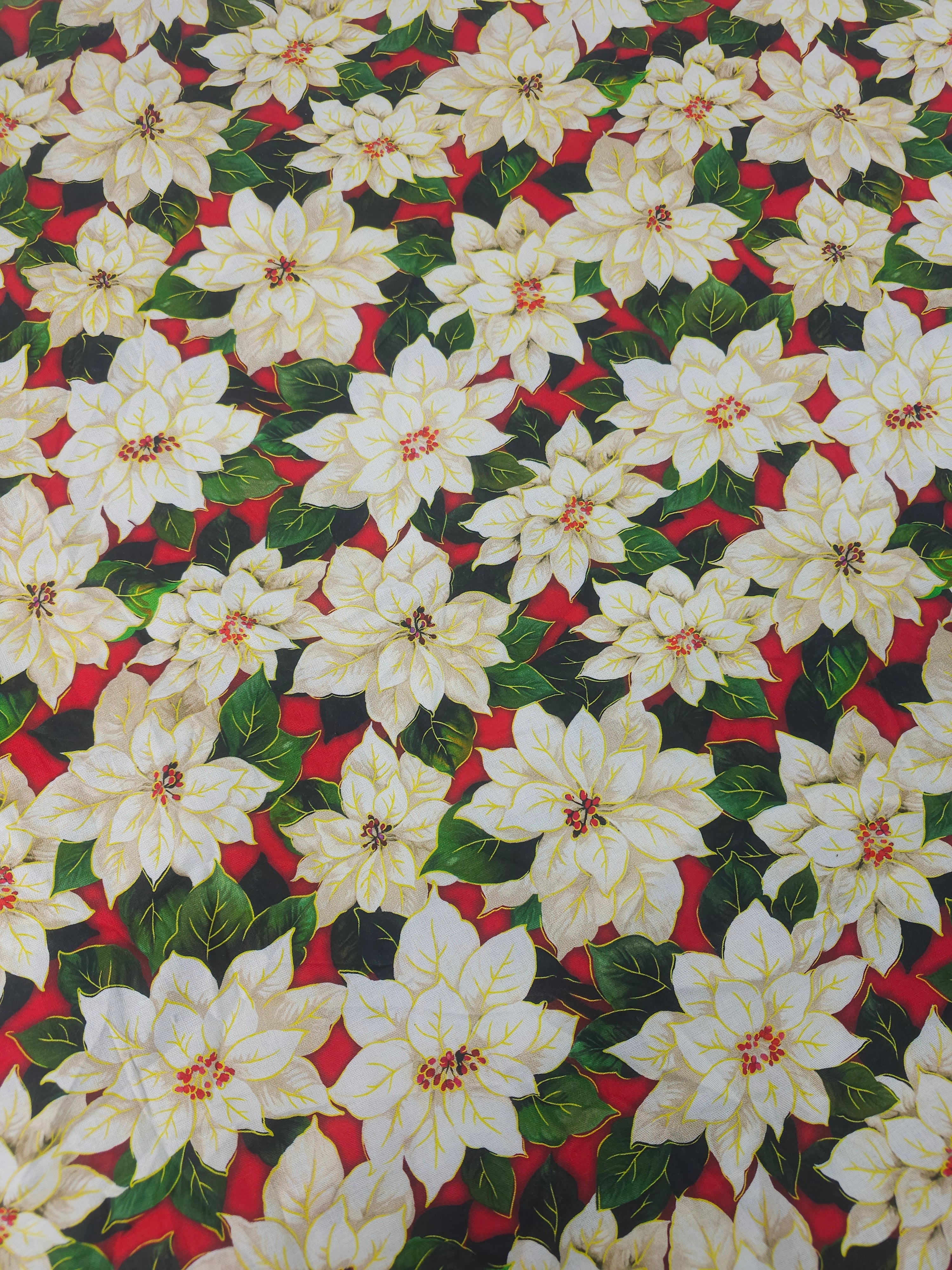 Winter rose Cotton- 1.2m piece
