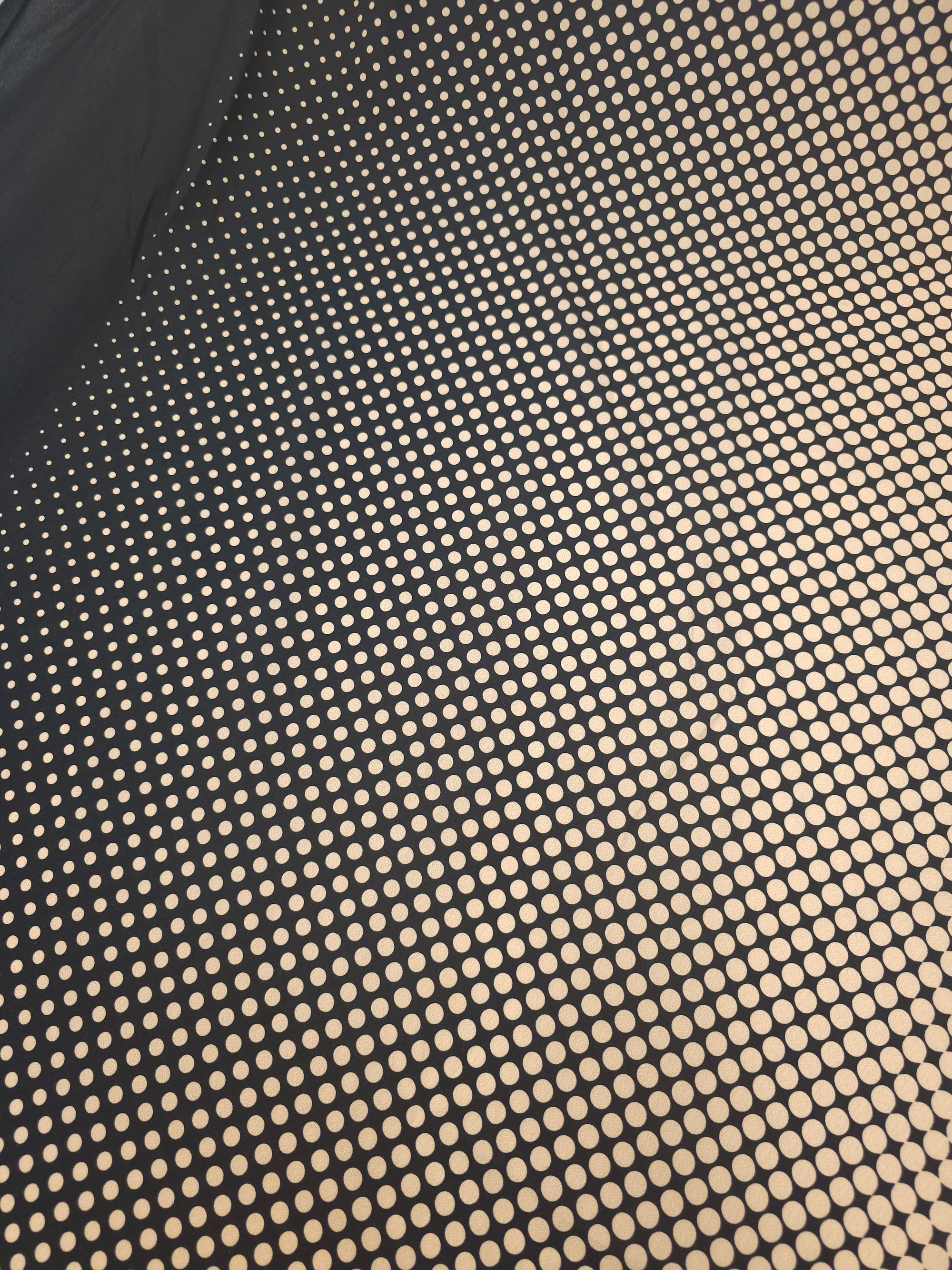 Beige/Black Dotty Trance Poly Crepe