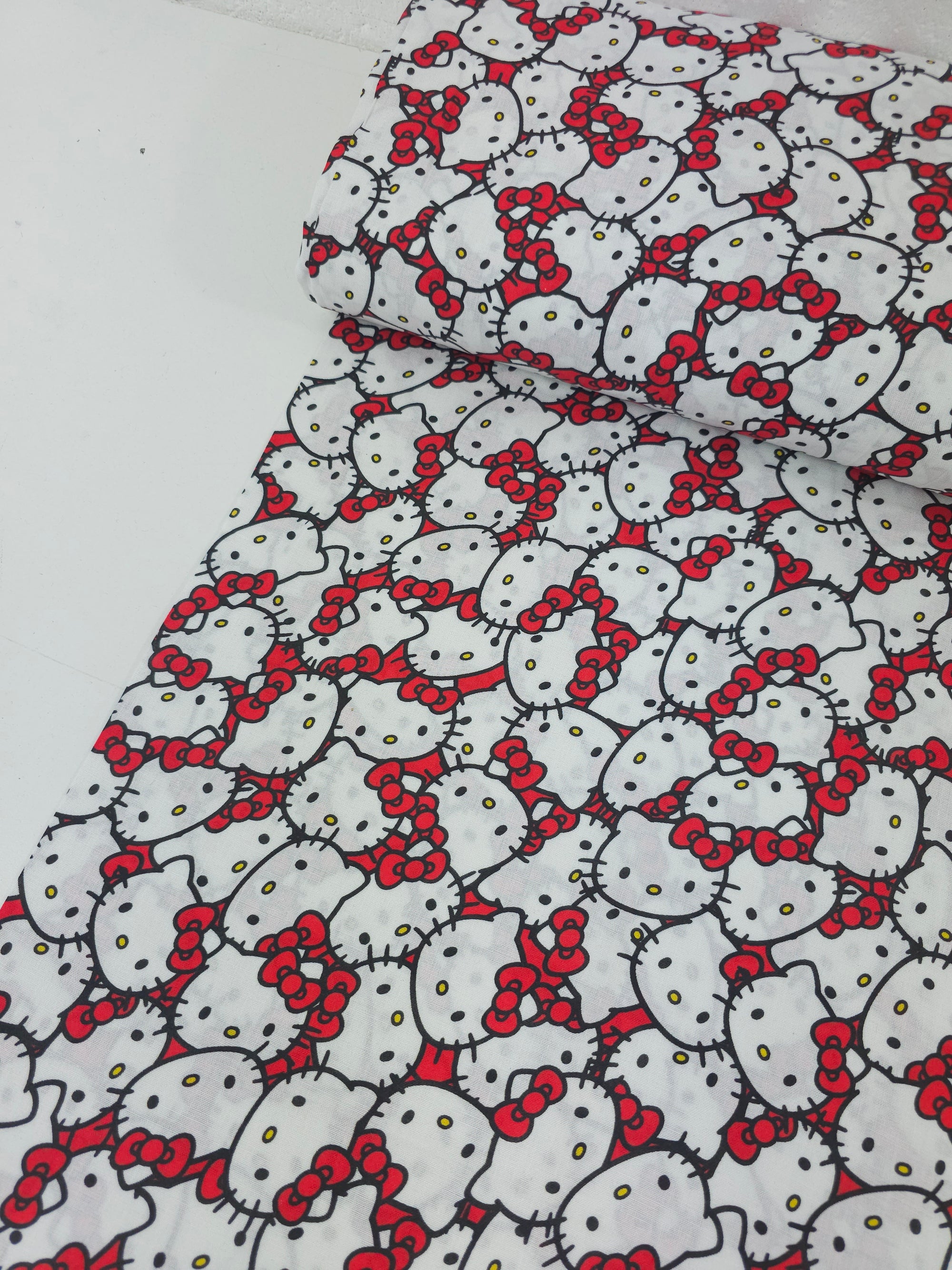 Red Bow Hello Kitty Faces 100% Cotton