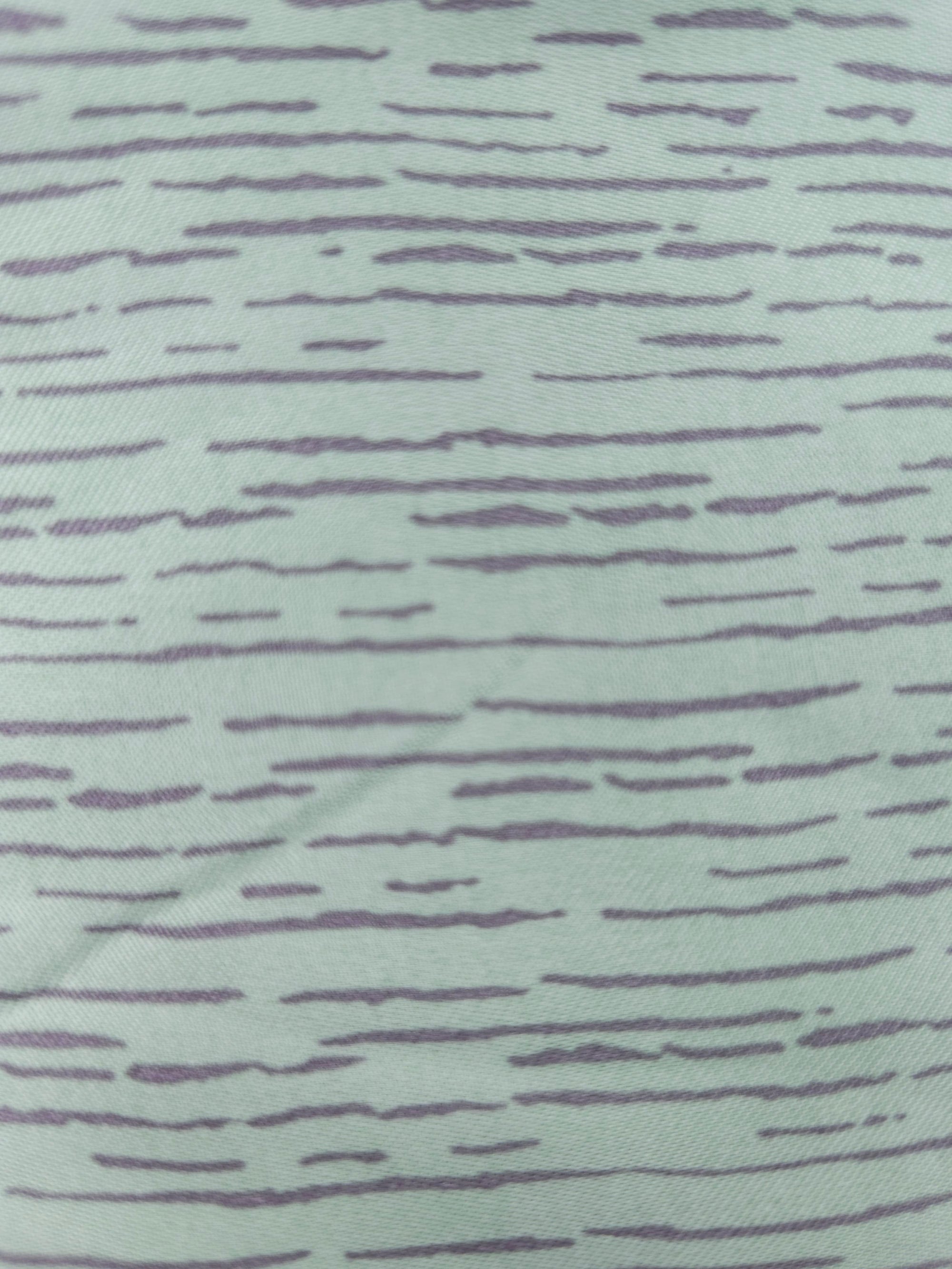 Mint grey lines Viscose sateen- 4.8m piece