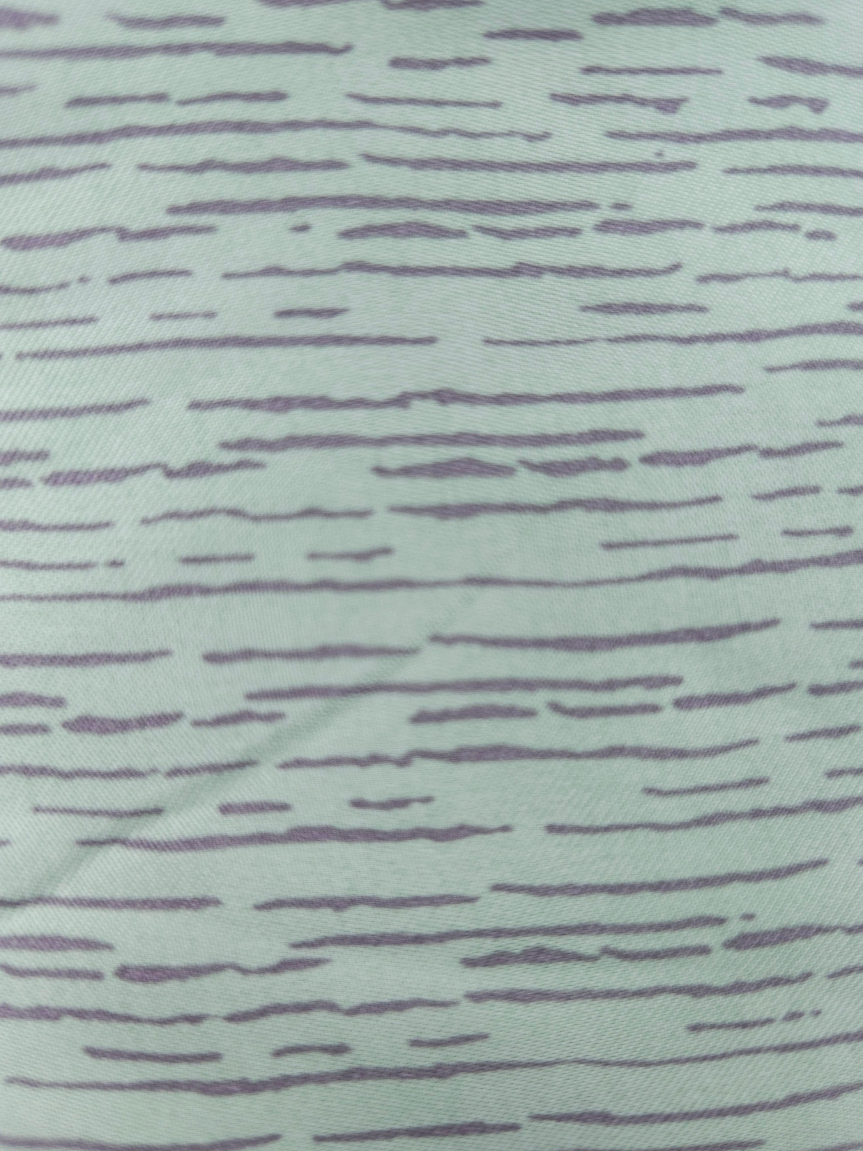 Mint grey lines Viscose sateen- 3m piece
