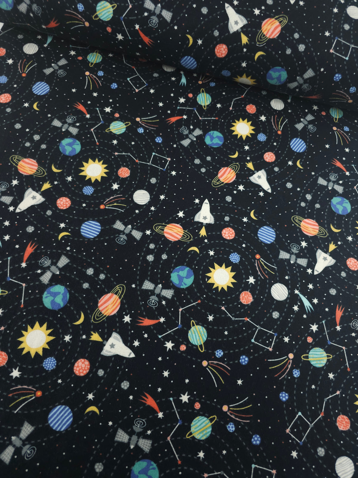Solar System Lightweight Flannel Cotton - Robert Kaufman