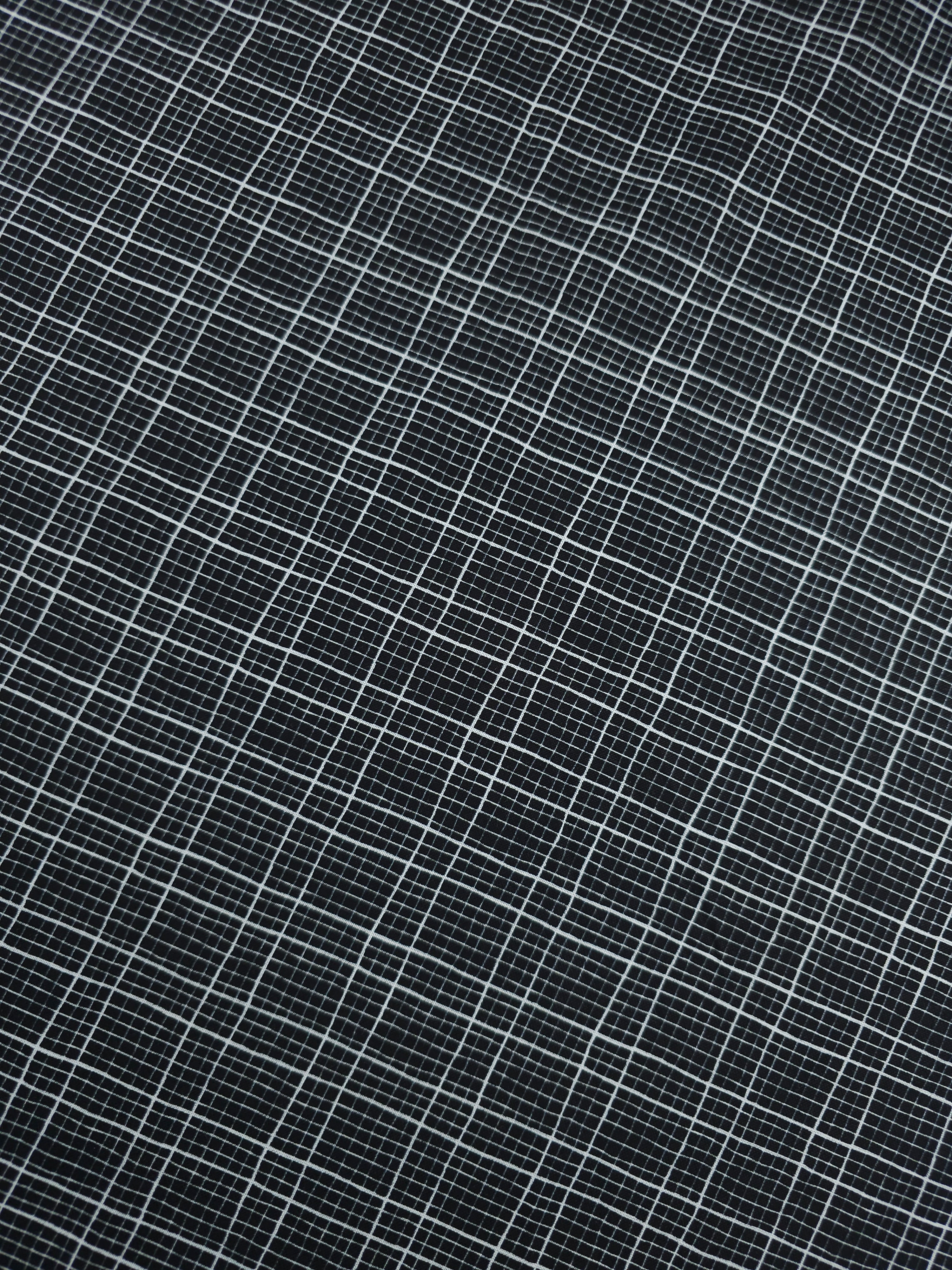 Black/White Grid Check 100% Cotton