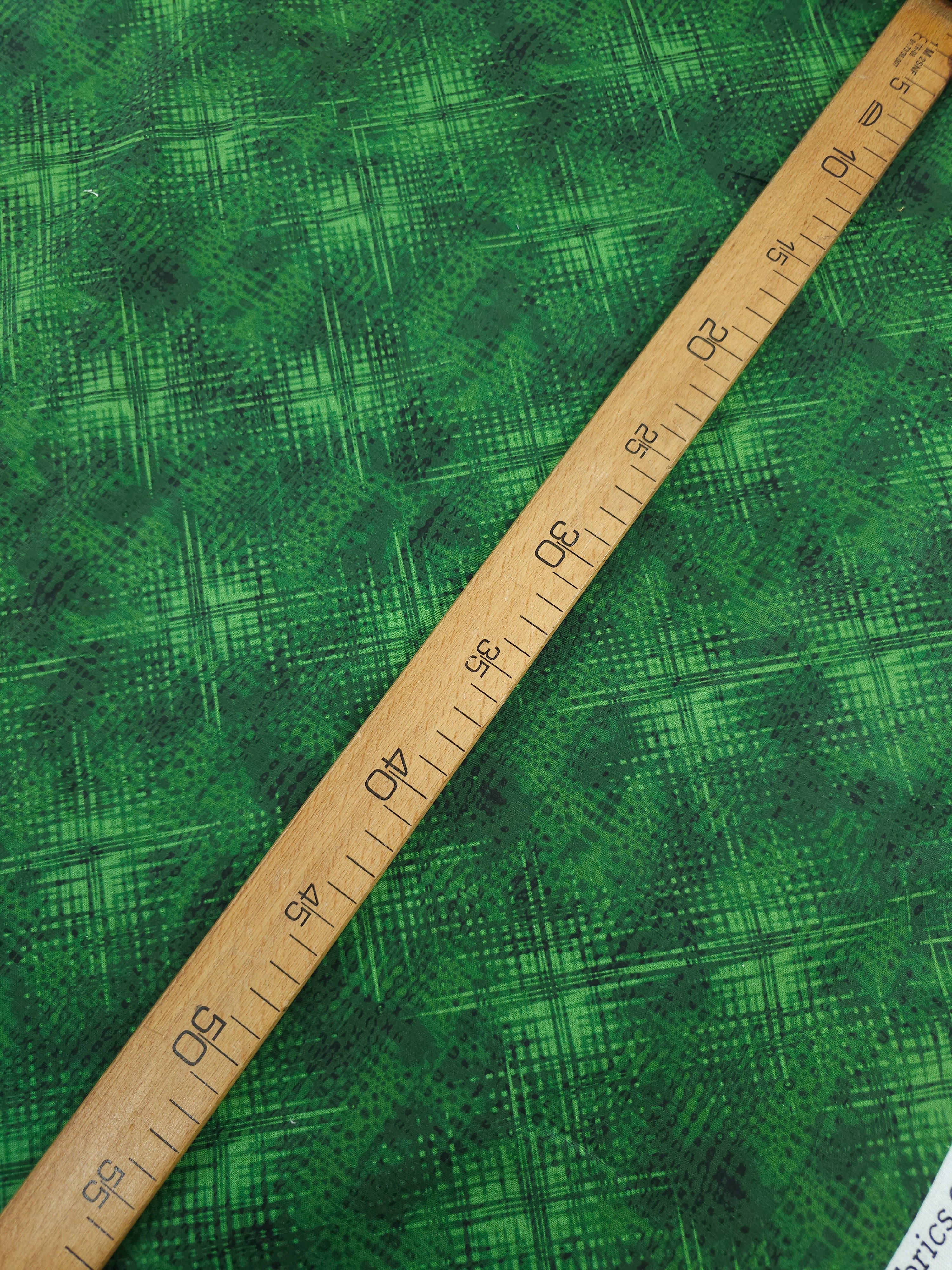 Green Criss Cross Hatchings 100% Cotton 106" *EXTRA WIDE*