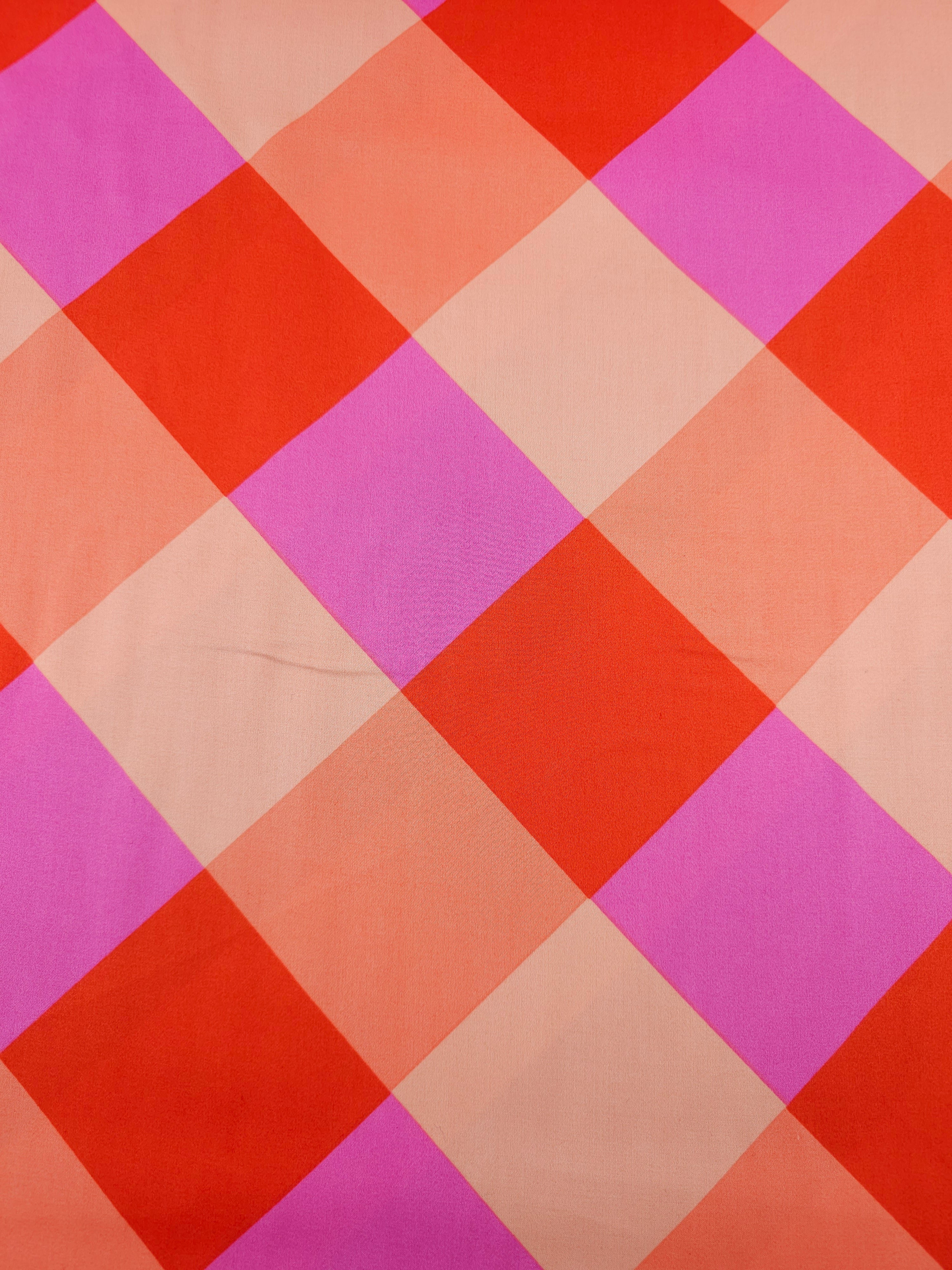 Orange/Pink Diamond Cotton Sateen 60" - Nerida Hansen