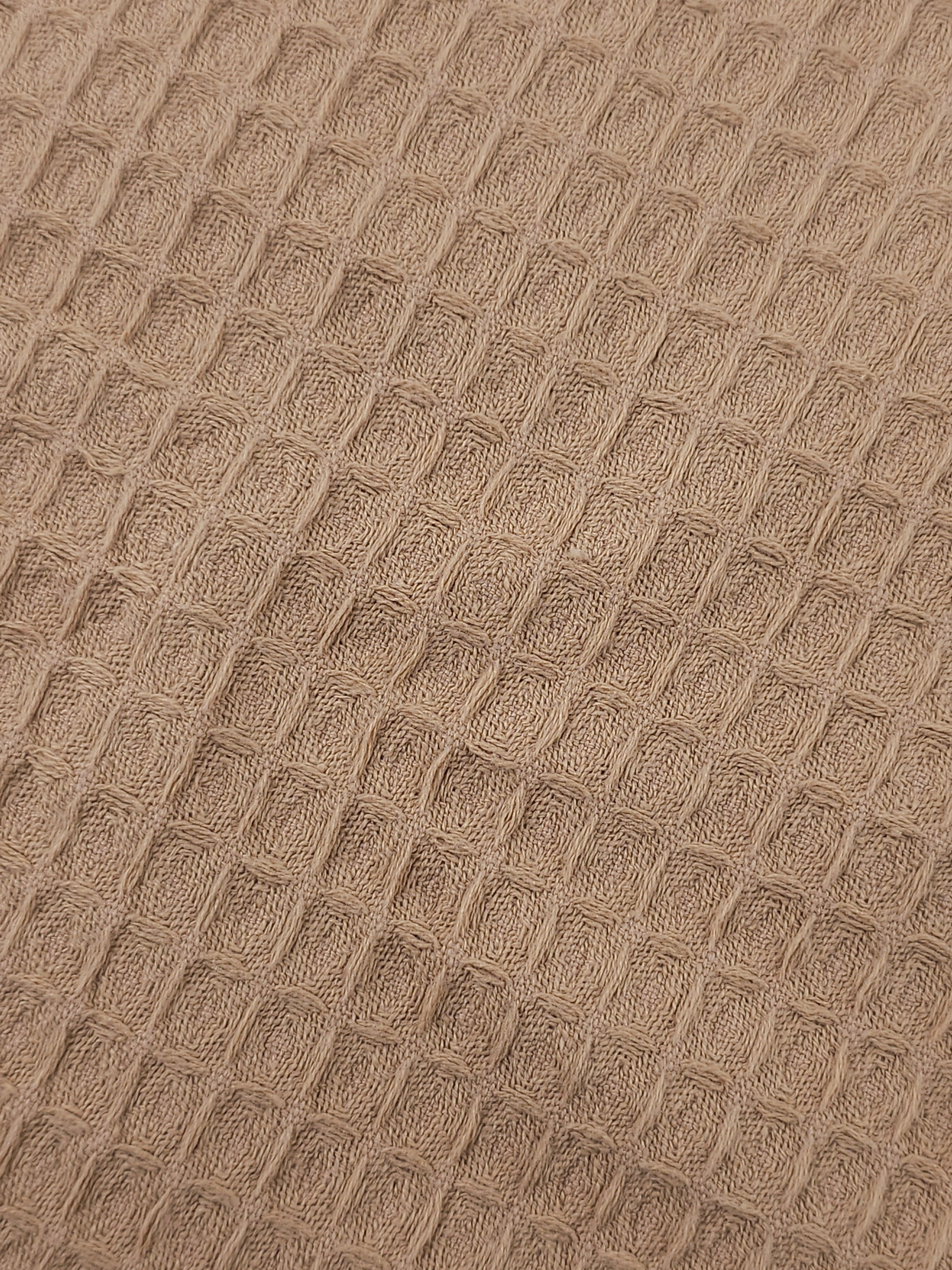 Sandy Beige Waffle Cotton *EXTRA WIDE*