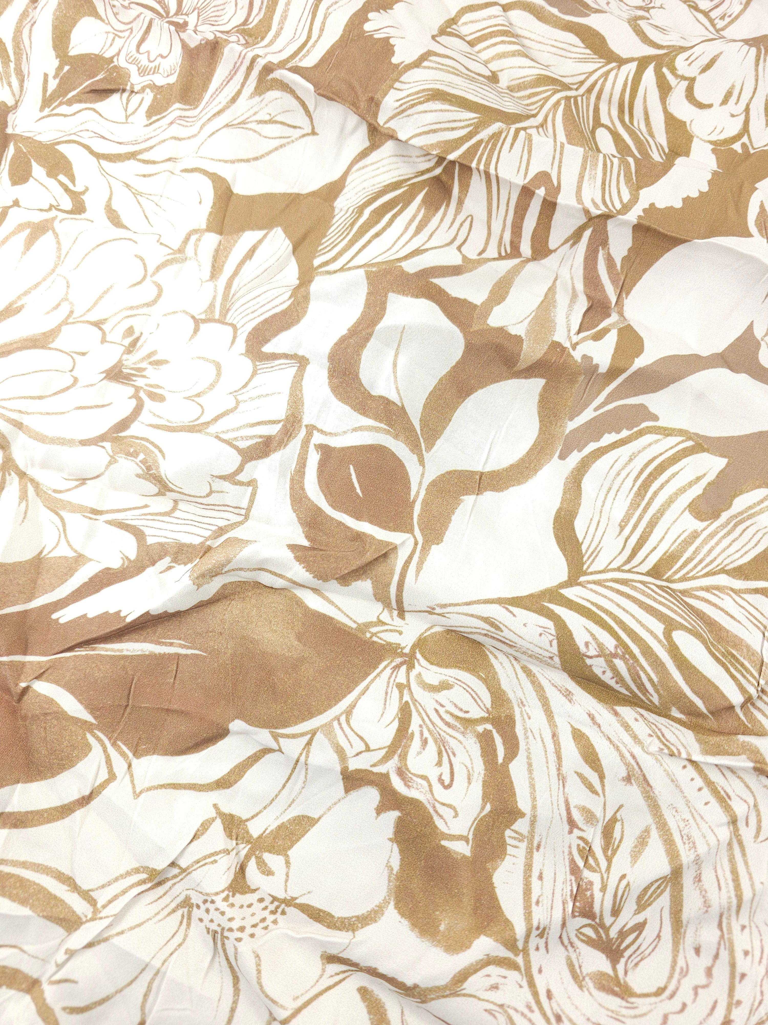Golden beige floral Viscose- 2m piece