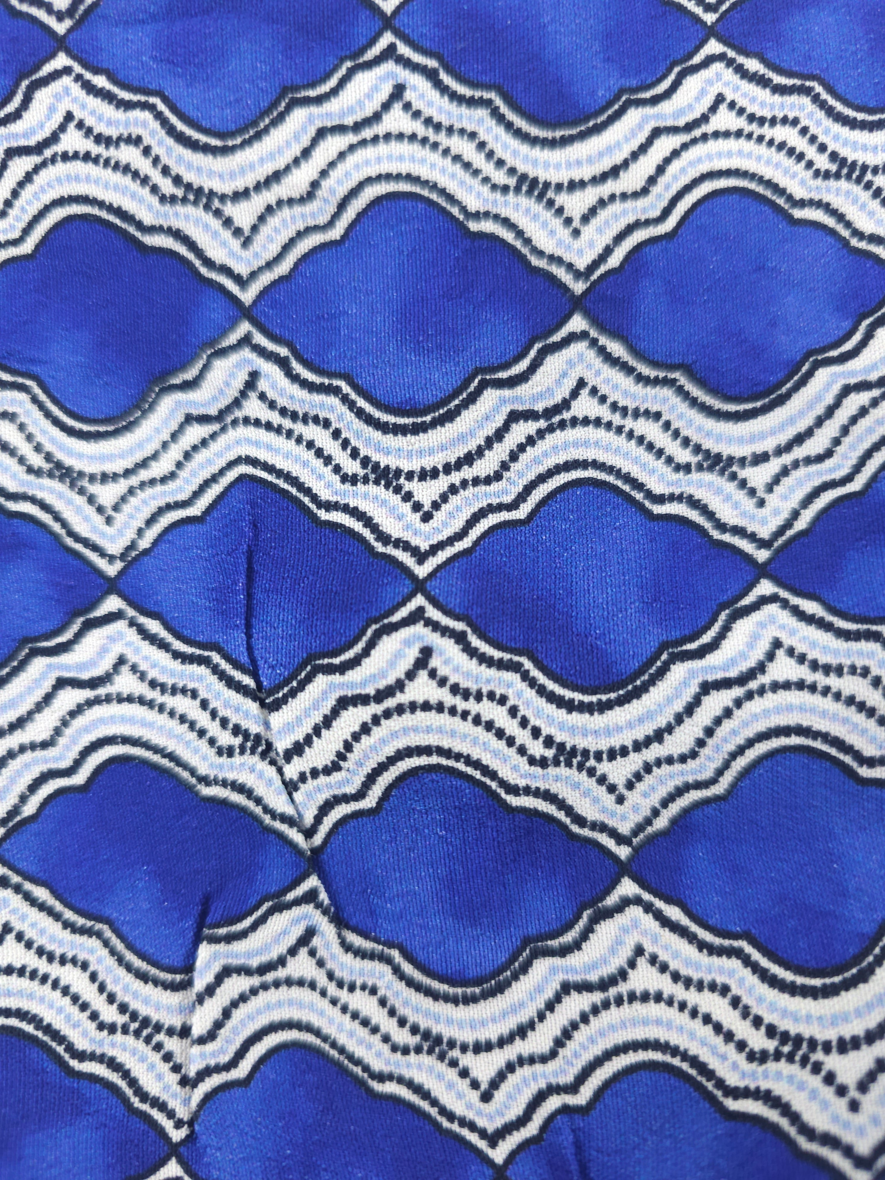 Small Blue Diamond Viscose- 2m piece