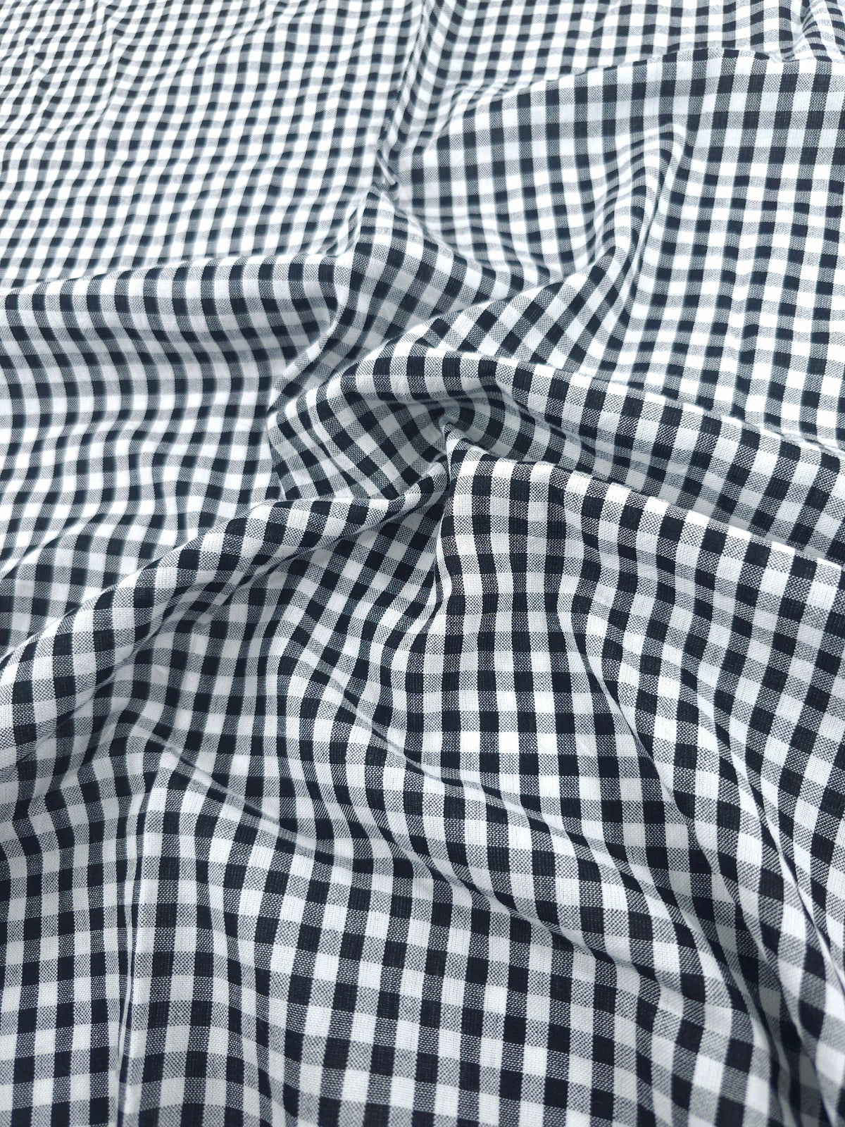 Black/White Small Gingham Cotton SeerSucker *PRE-ORDER*