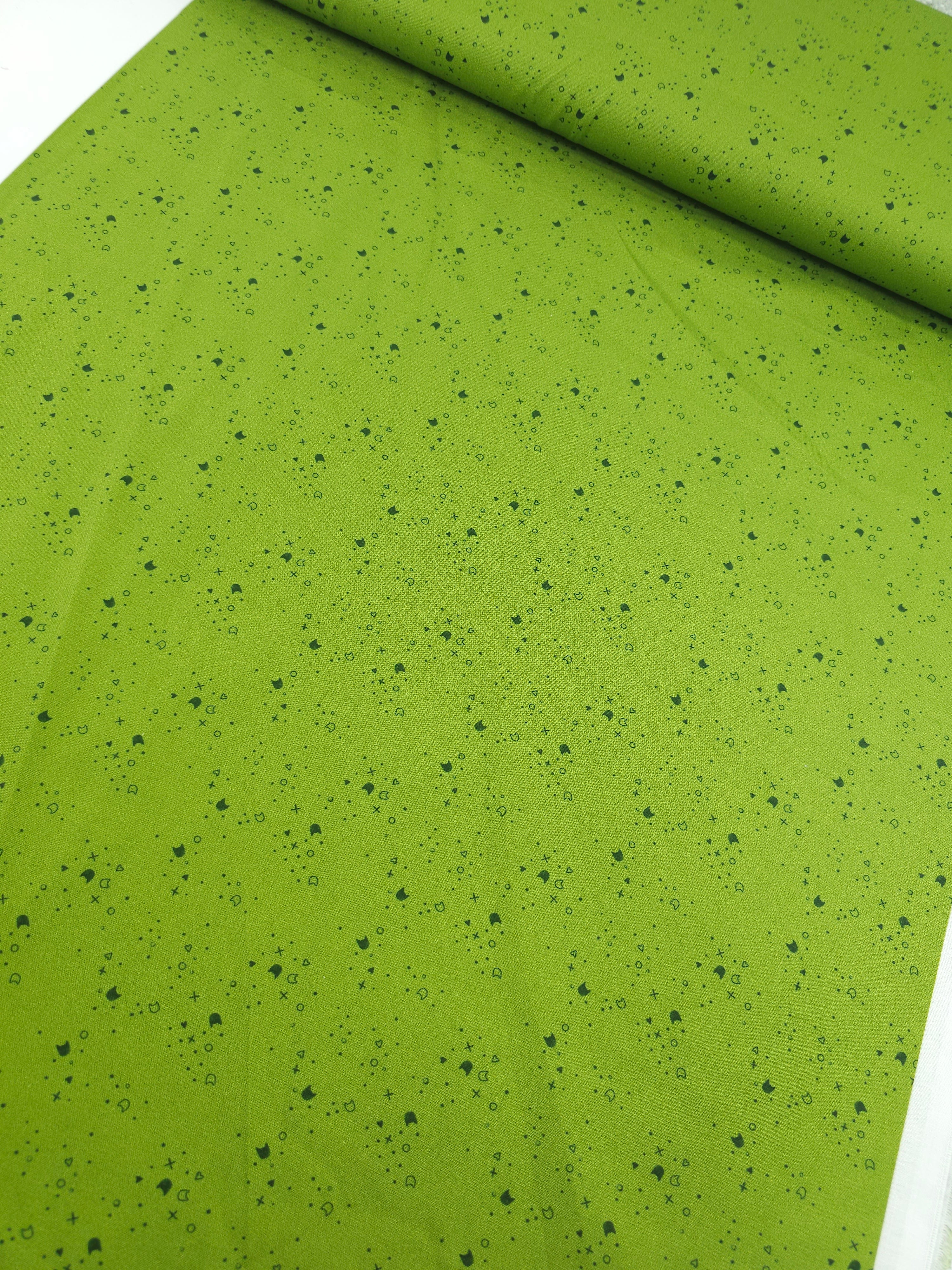 Olive/Dark Green Kitty Litter 100% Cotton - Pammie Jane
