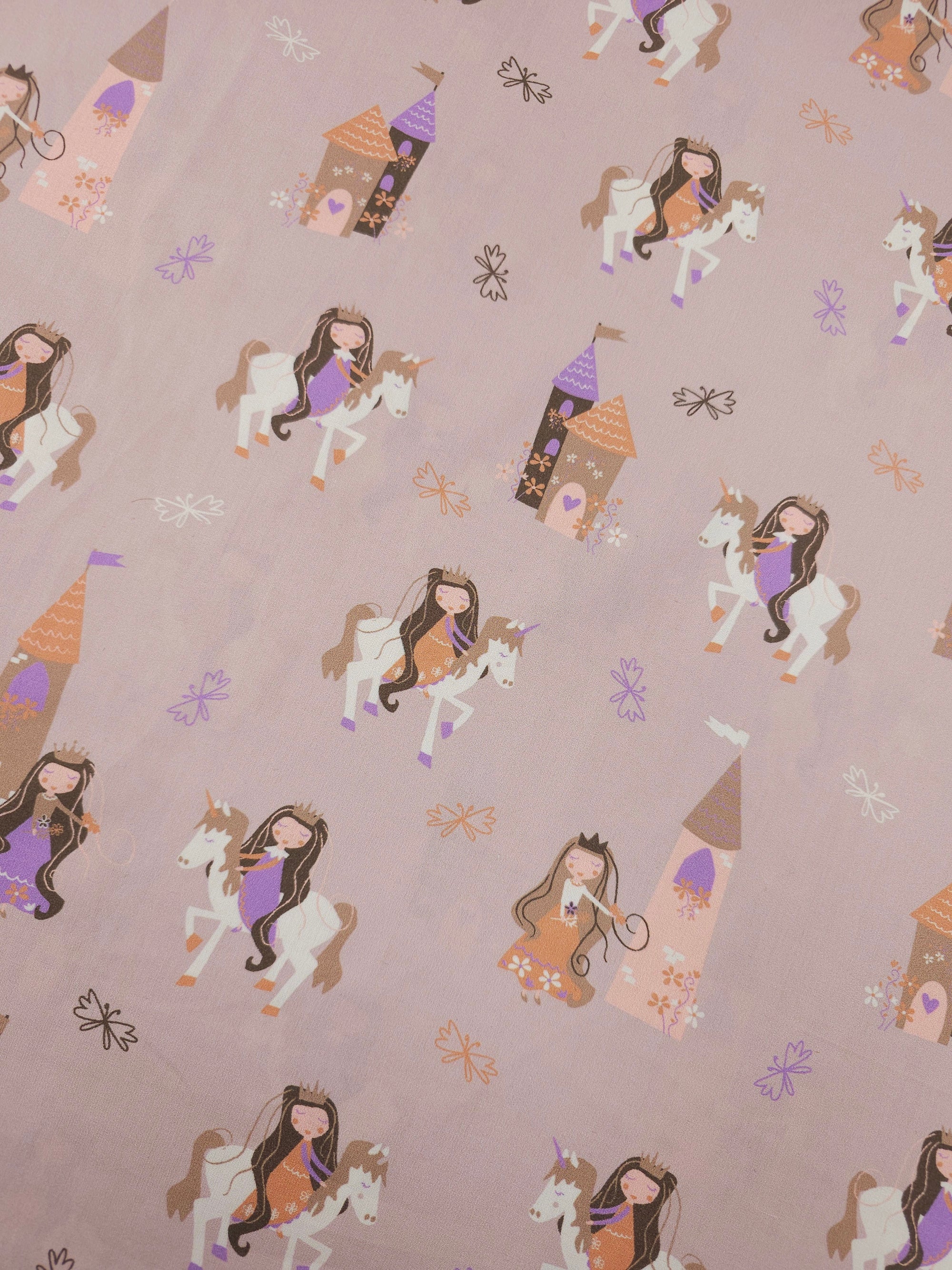 Light Mocha Princess Castle 100% Cotton 57"