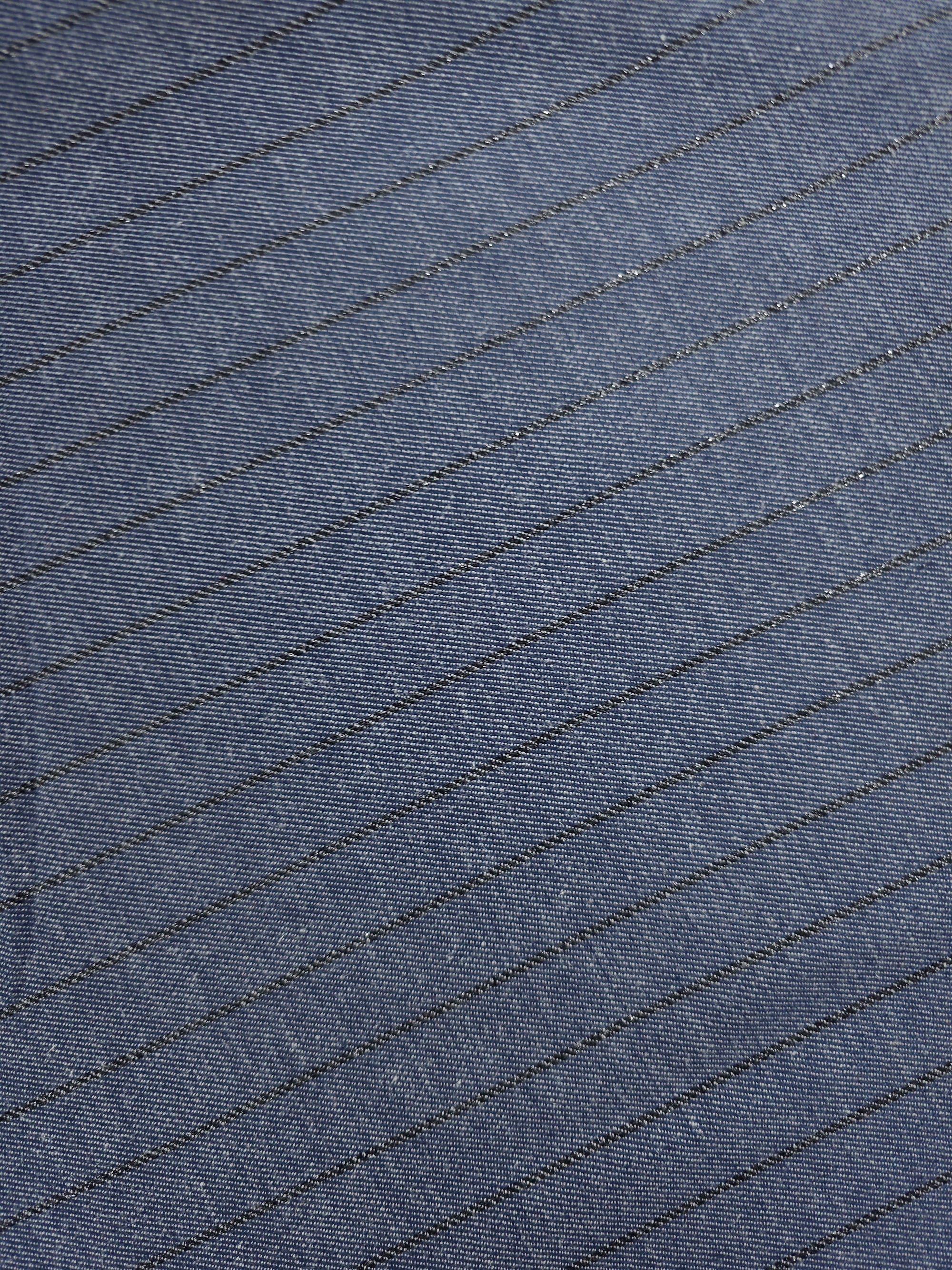 Blue/Grey Pinstripe Dressmaking Denim