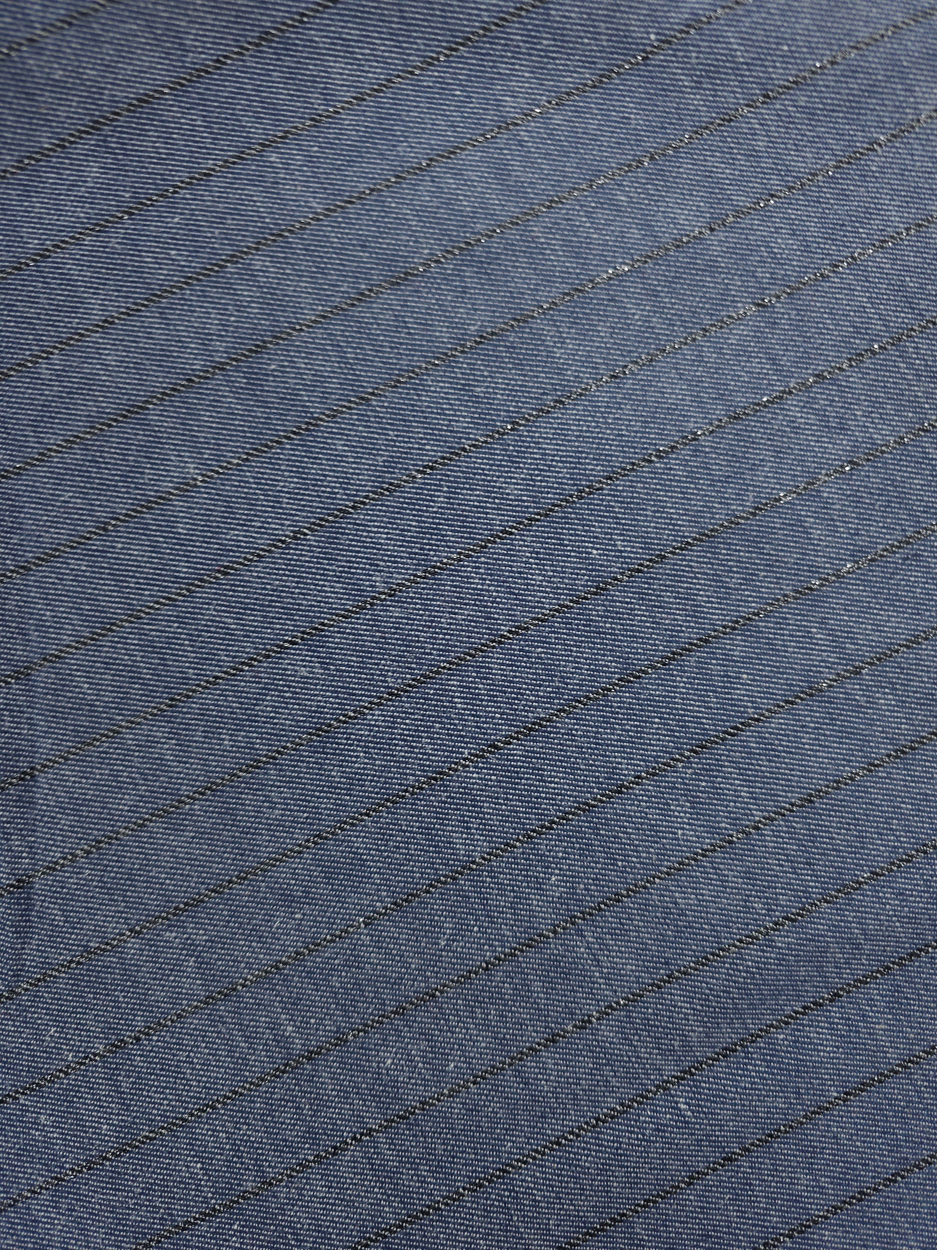 Blue/Grey Pinstripe Dressmaking Denim