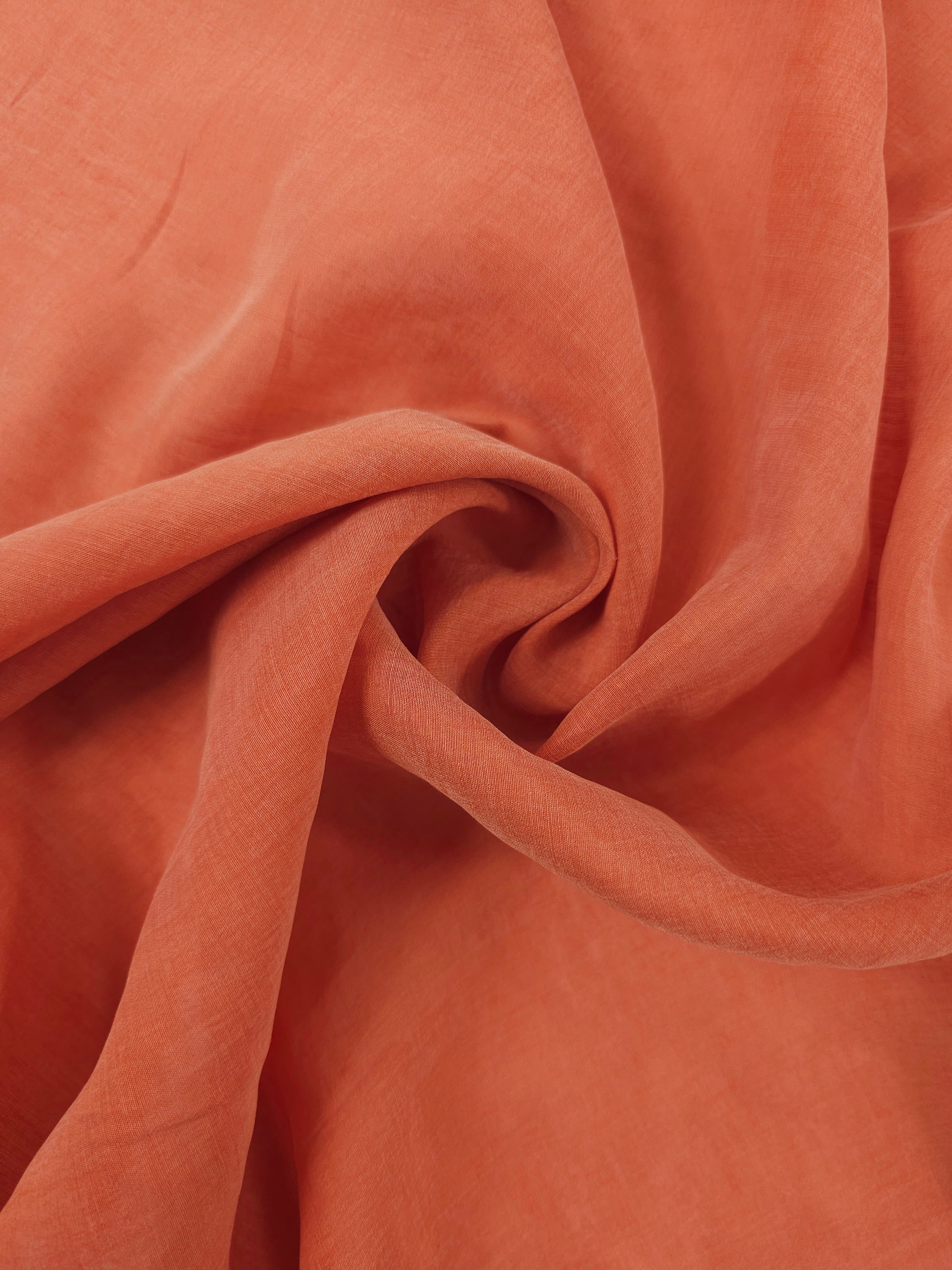 Orange Lightweight Sandwashed Cupro
