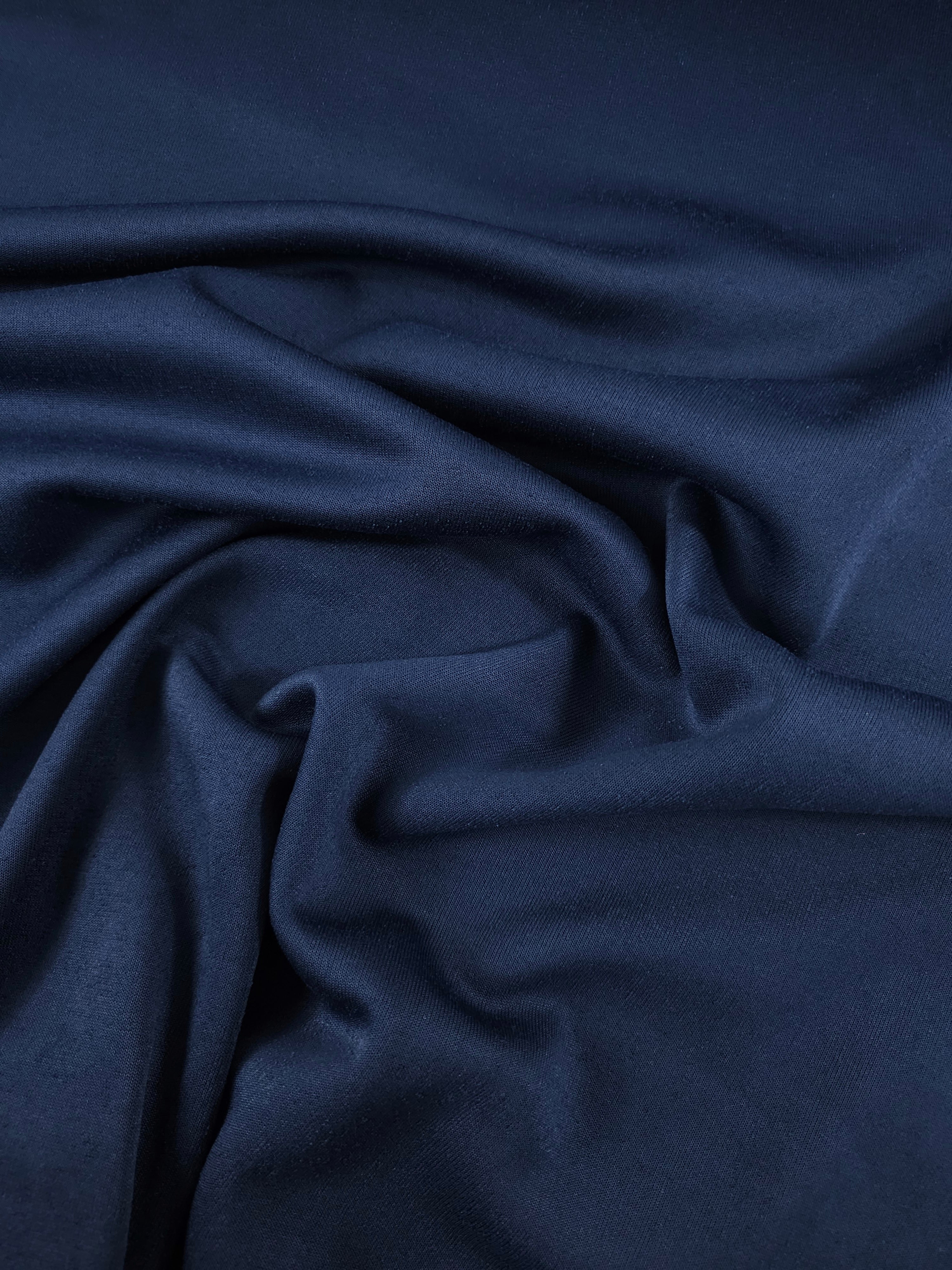 Navy Blue Fleece Backed Poly Terry
