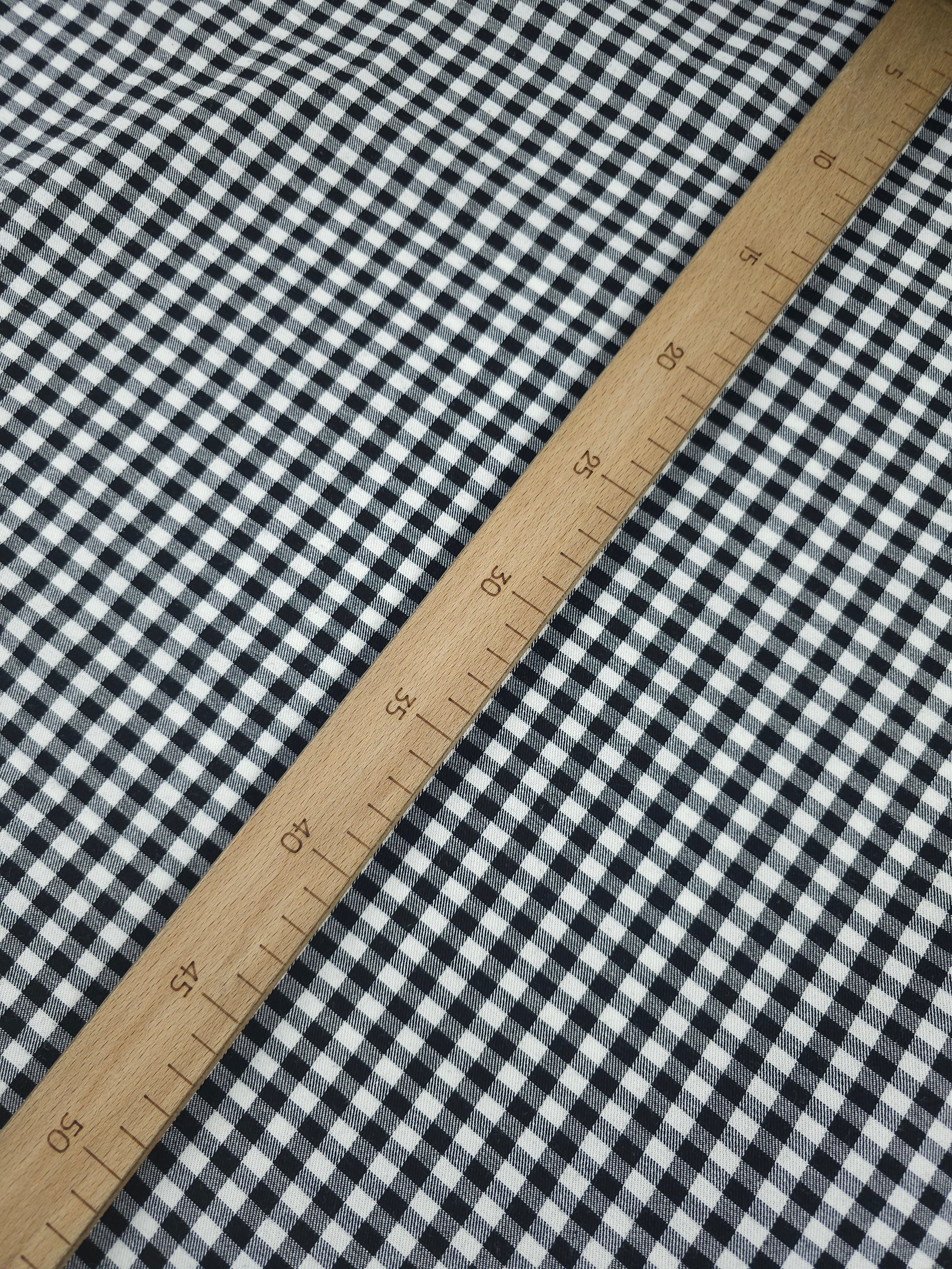 Black/White Gingham Denim