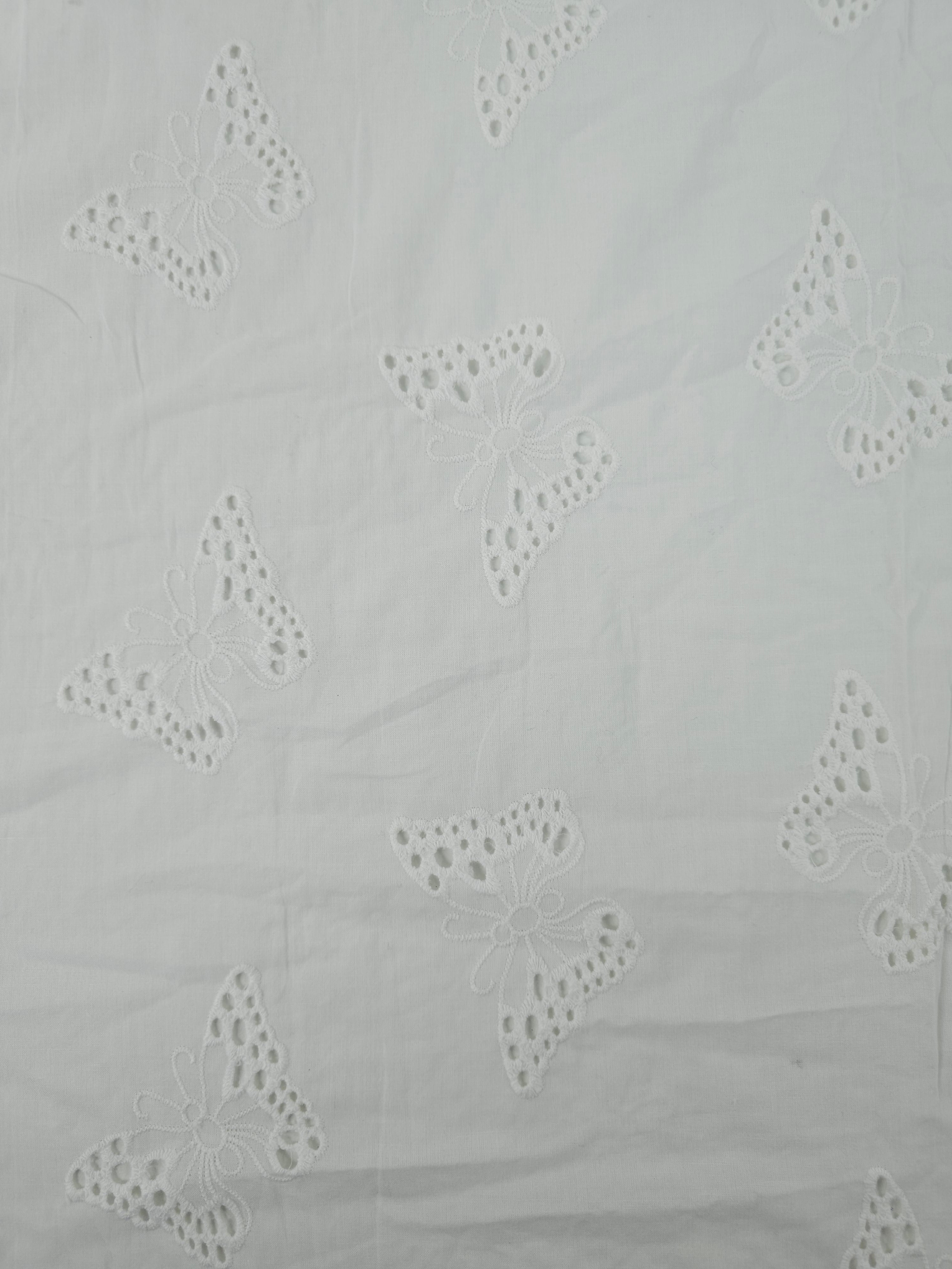 White Butterfly Fine Cotton Poplin Broderie Anglaise