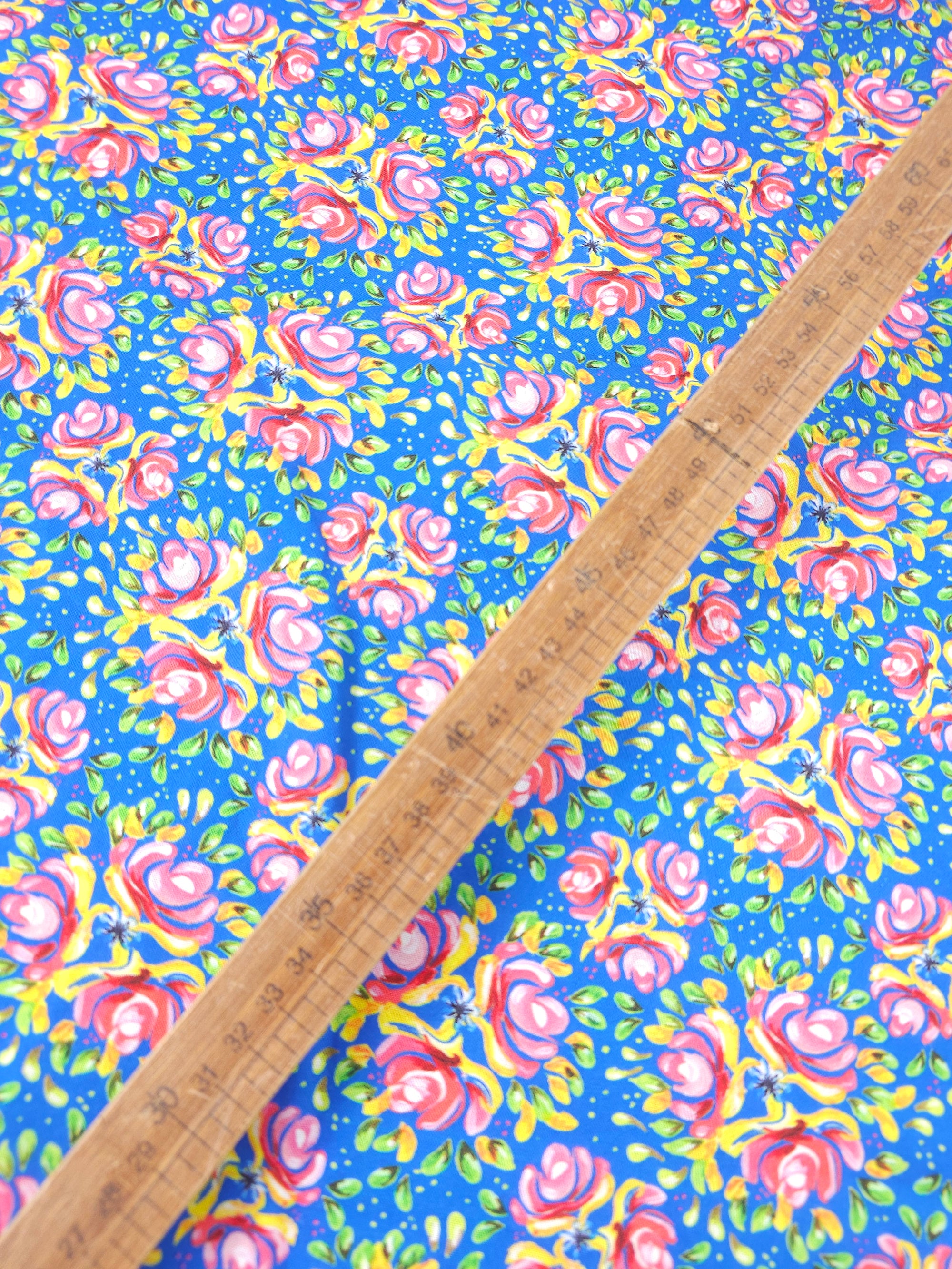 Blue/Pink Floral Waters 100% Cotton