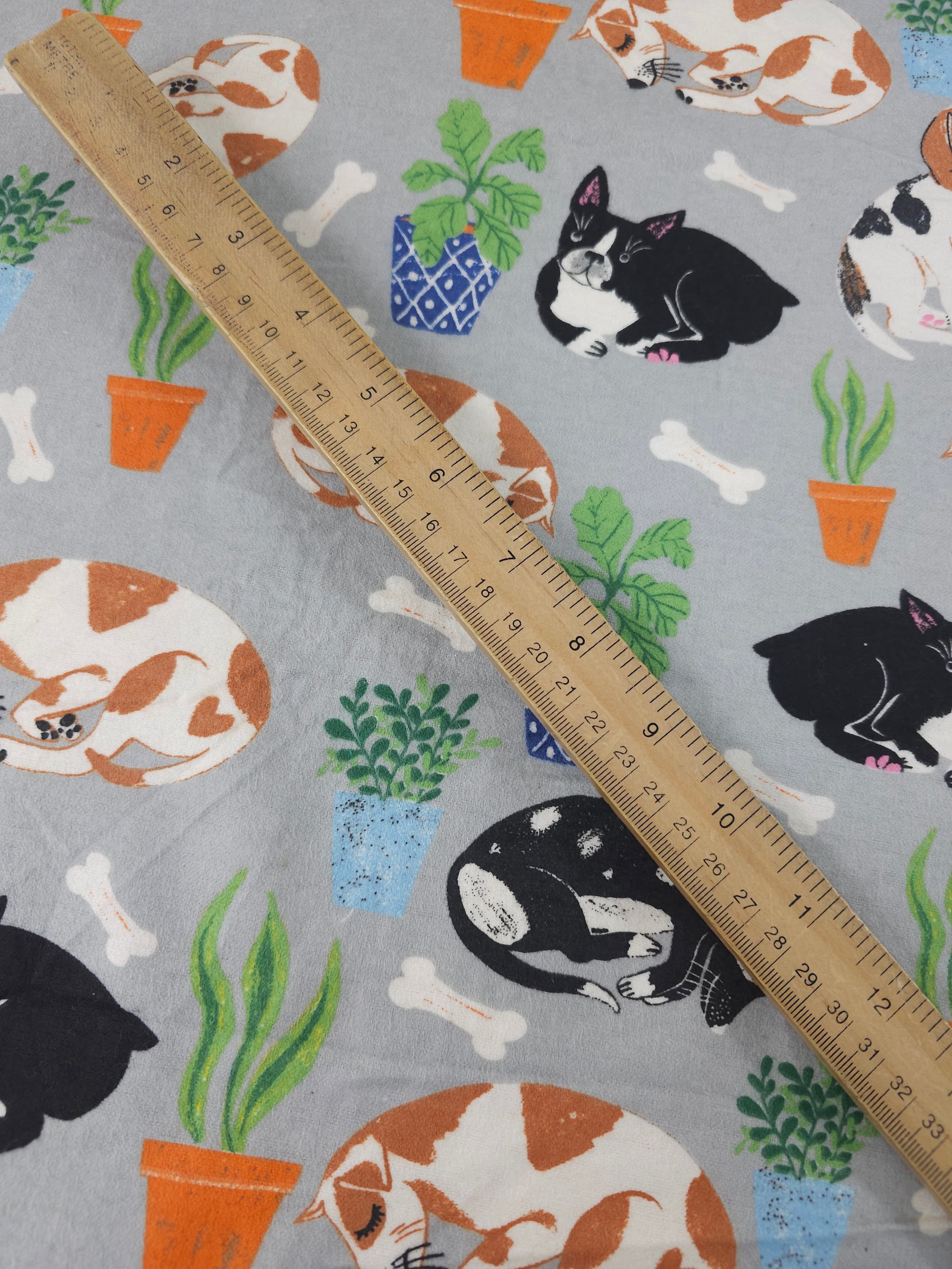 Dog Plant Lightweight Flannel Cotton
