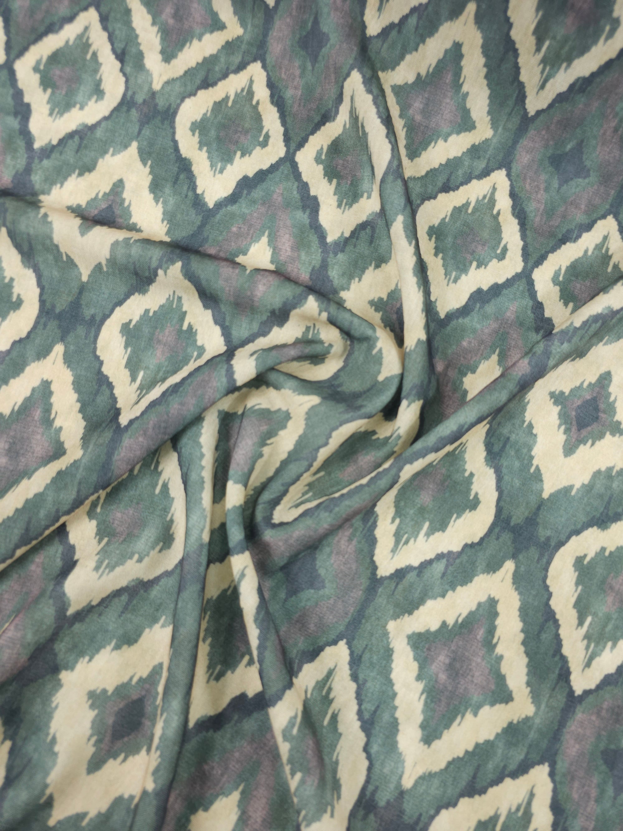 Khaki Beige Diamond Cotton Flax