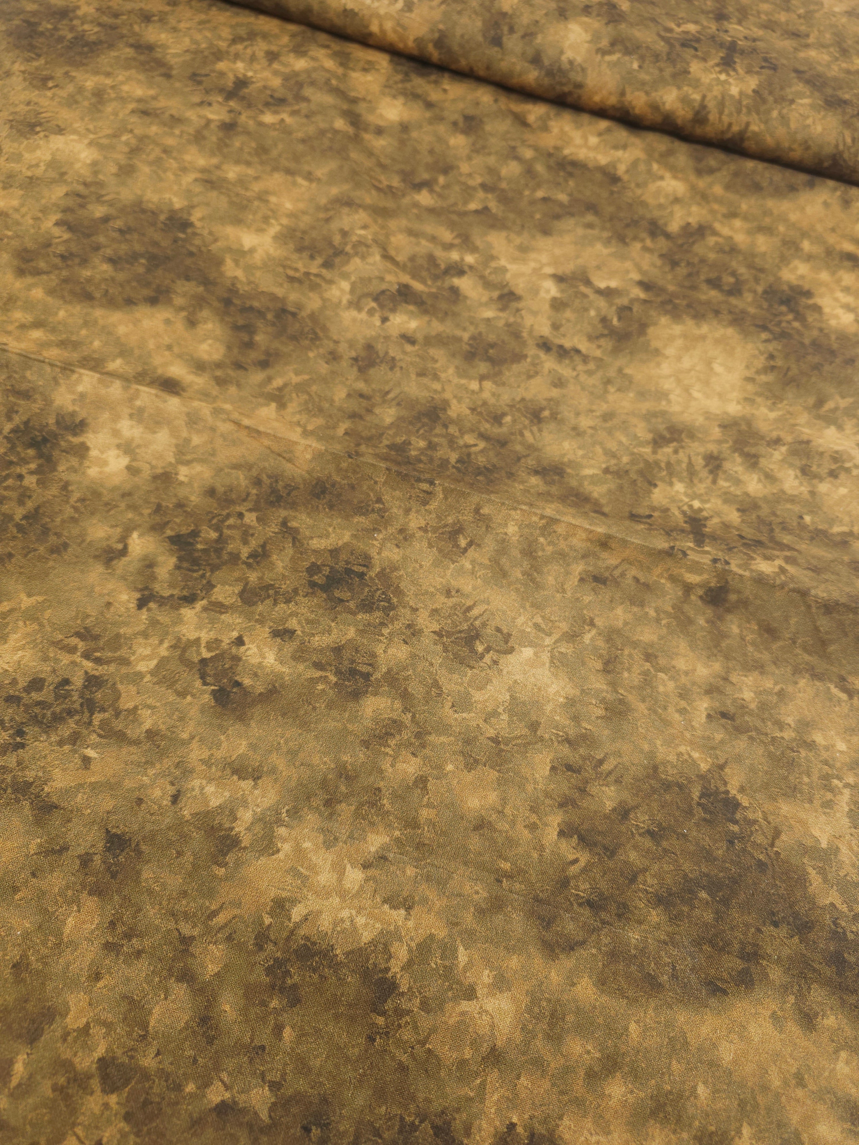 Moss Brown Marble Splash 100% Cotton