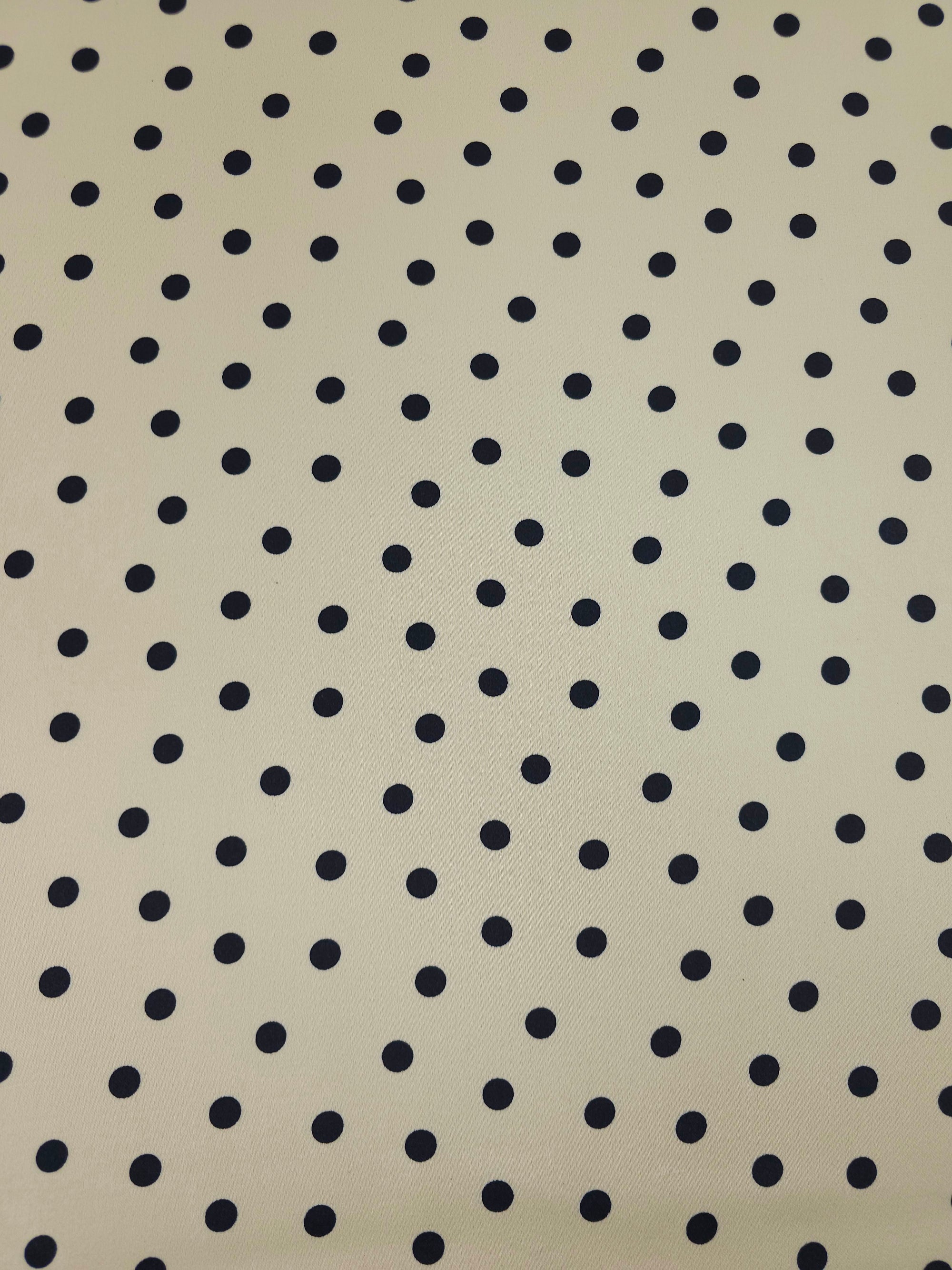 Cream/Black Small Polka Dot Crepe Back Satin