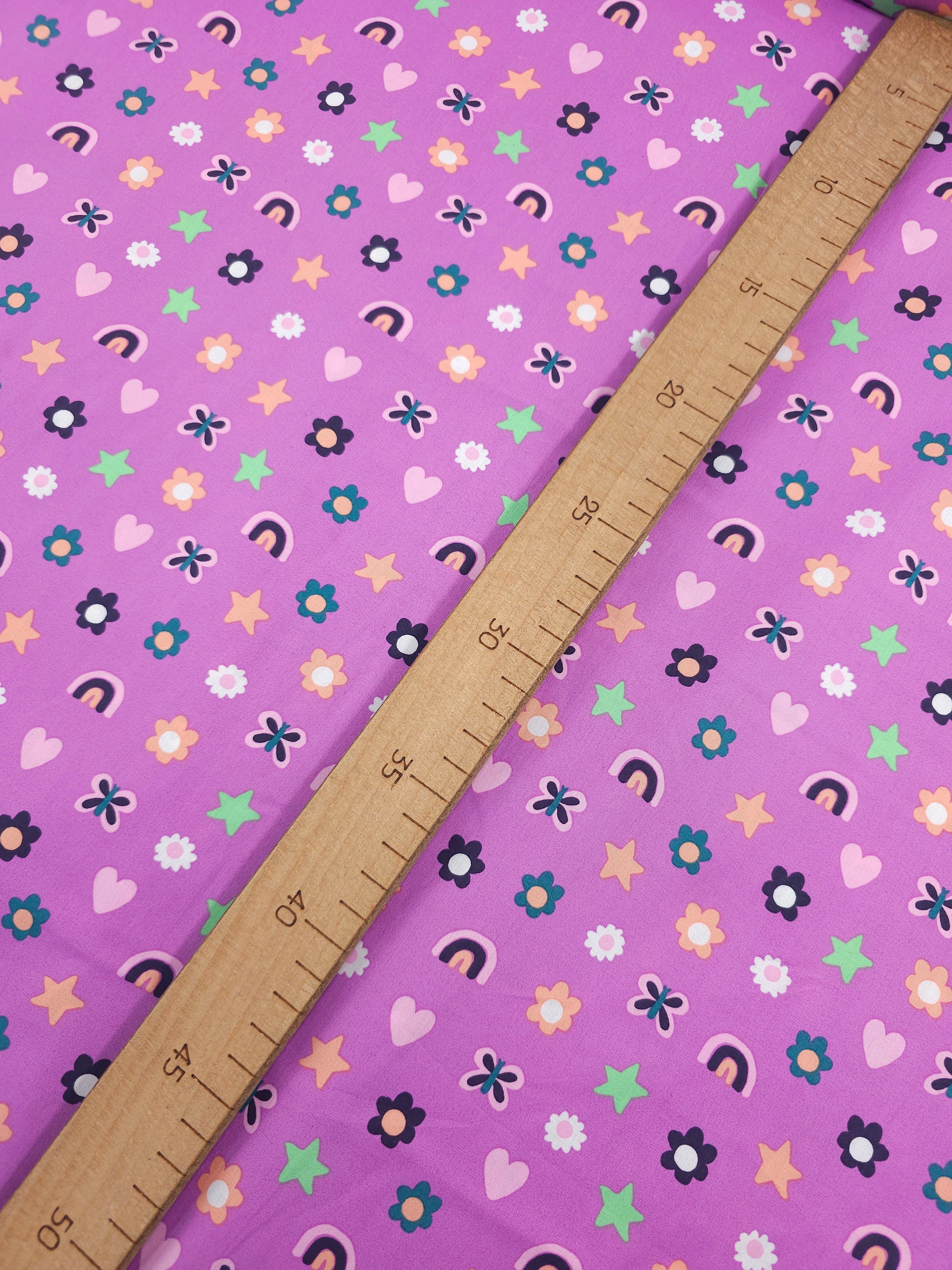 Purple Charms 100% Cotton 57"