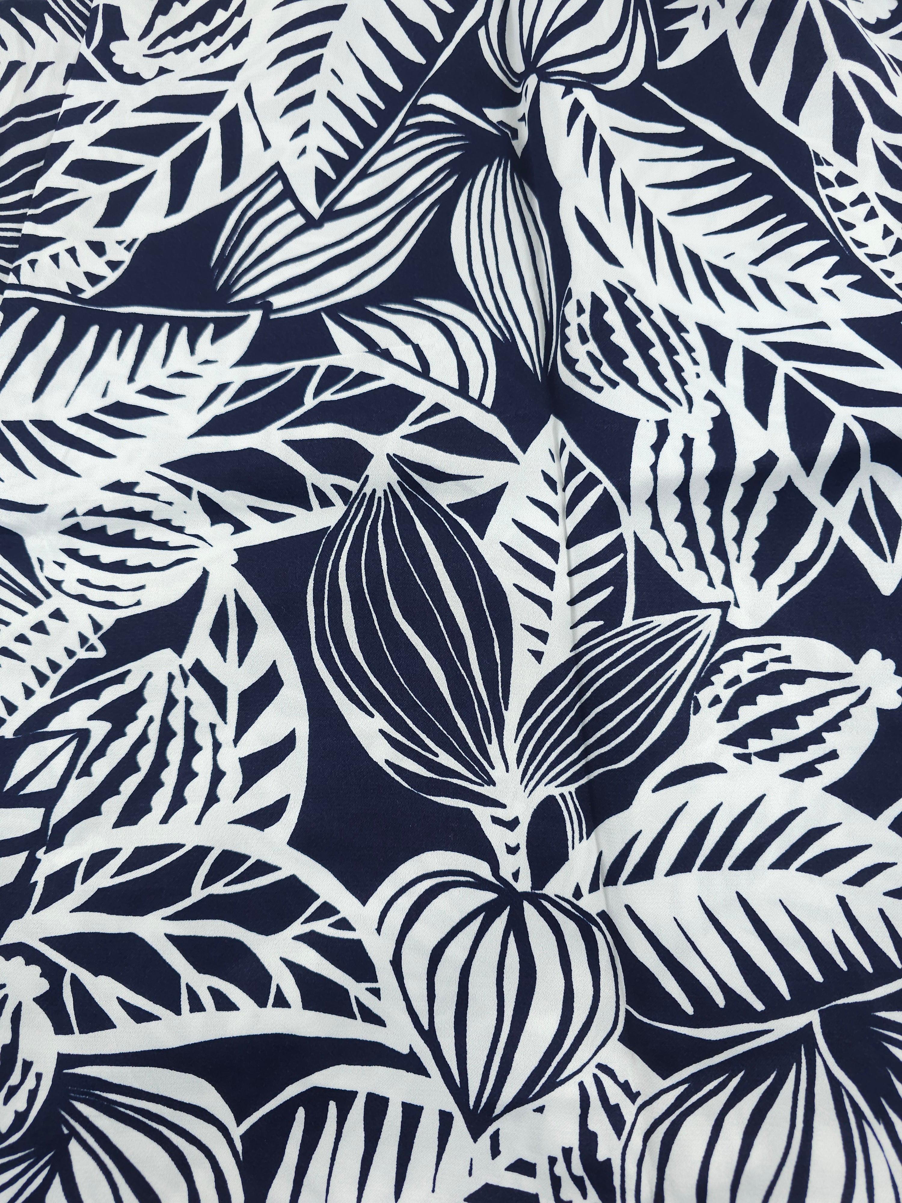 Dark plant Viscose sateen- 2m piece