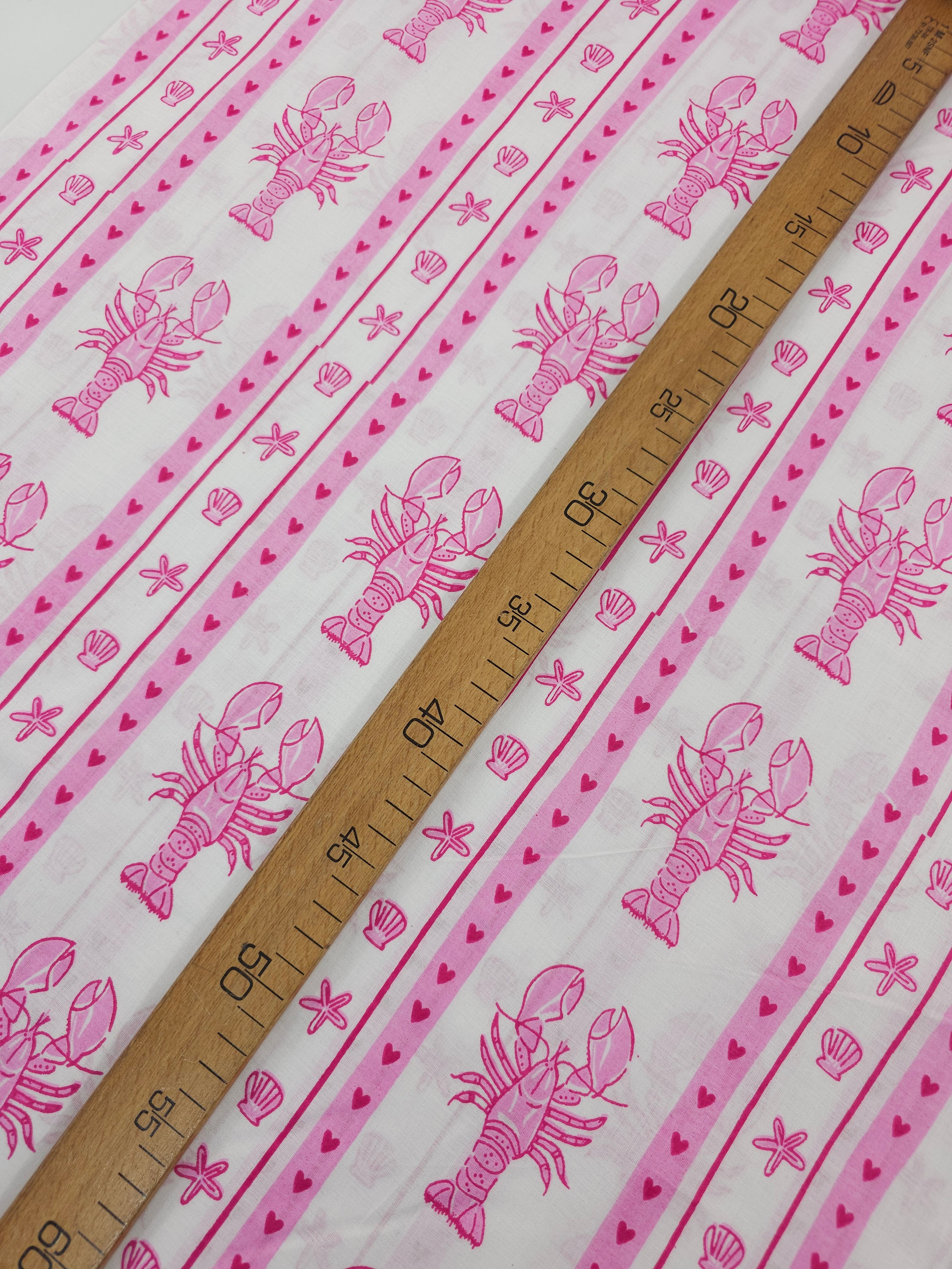 Pink Lobster Shell Stripe Cambric Cotton