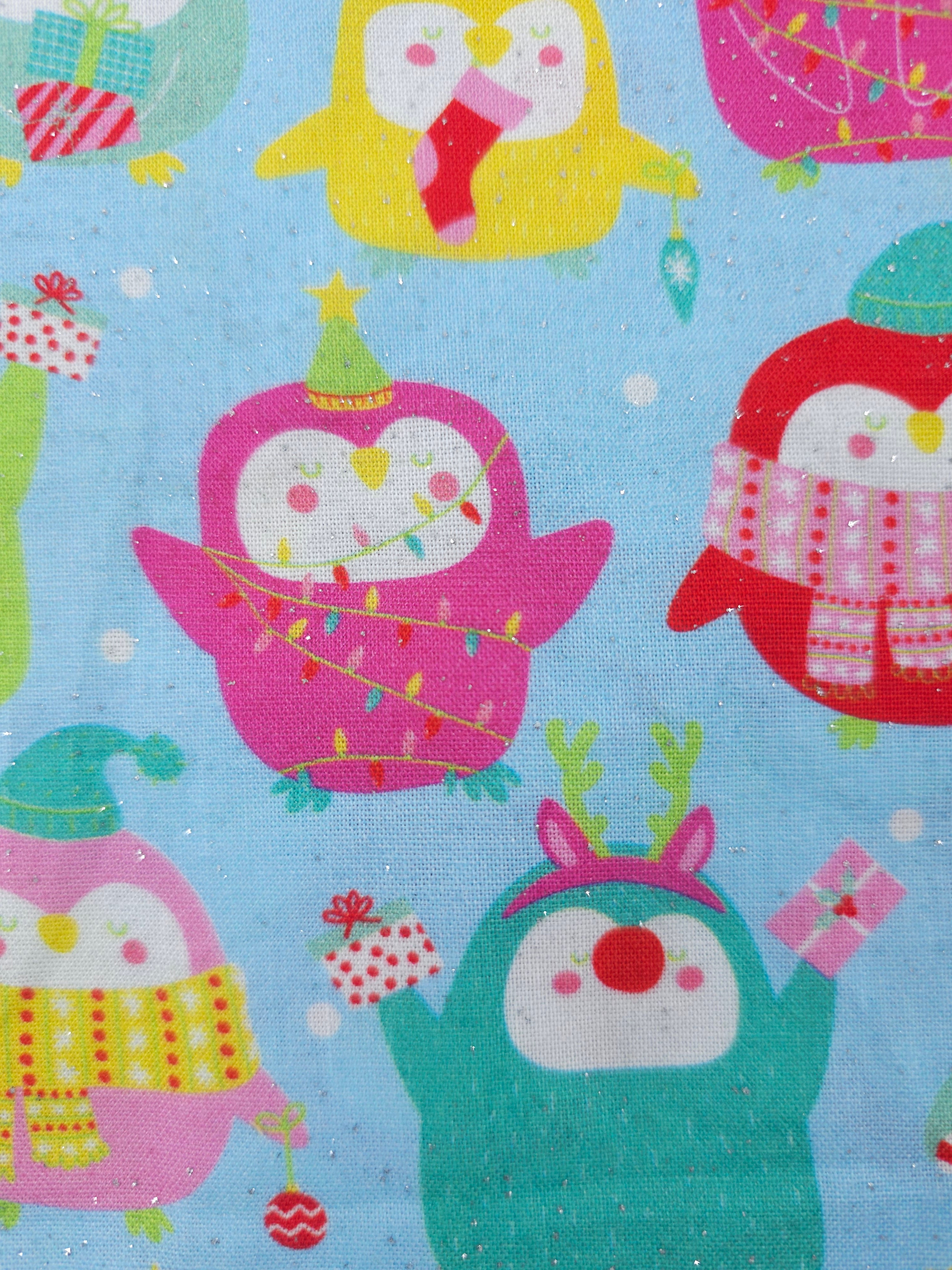 Glitter party penguin Cotton- 2m piece