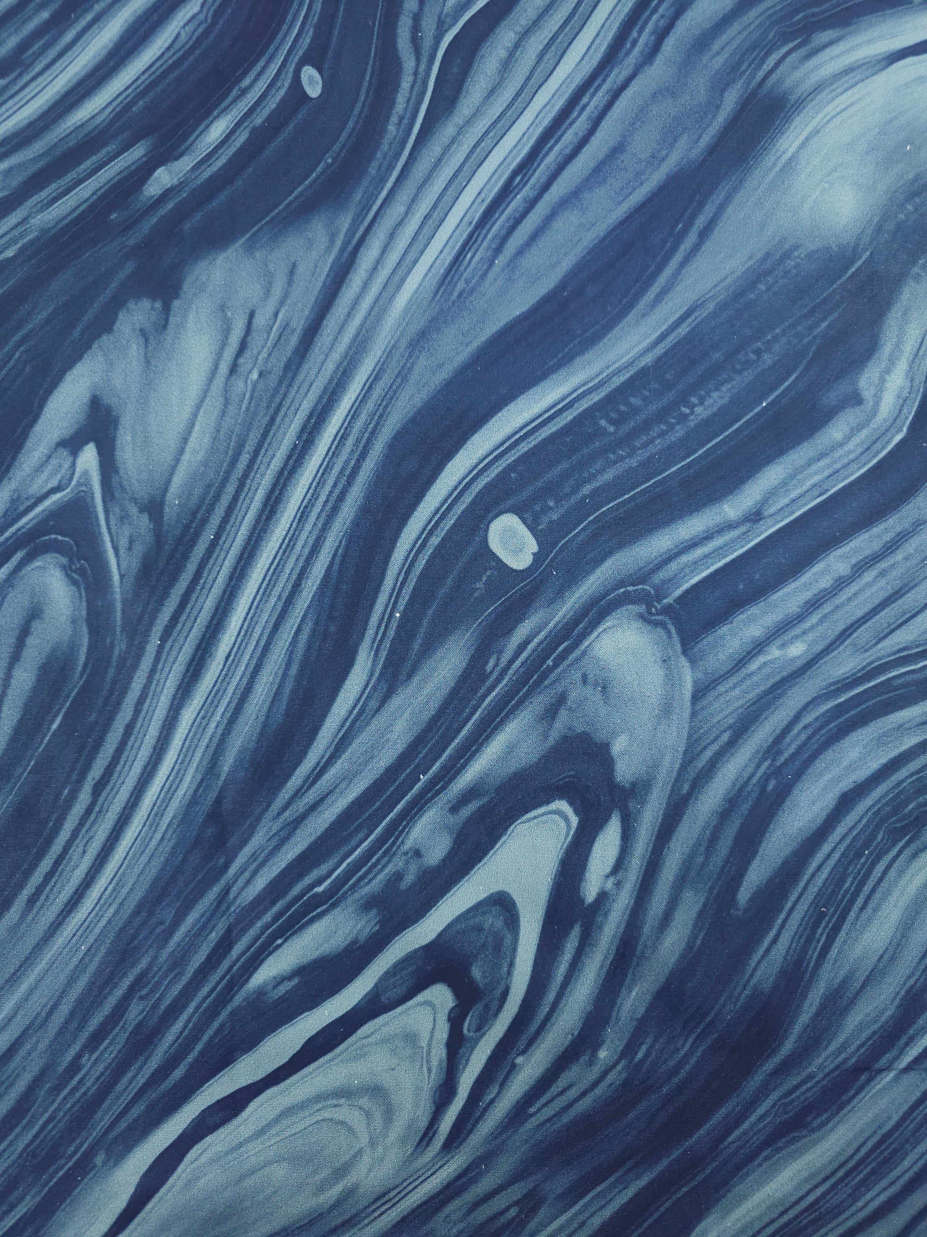 Petrol Navy Marble Swoosh 100% Cotton