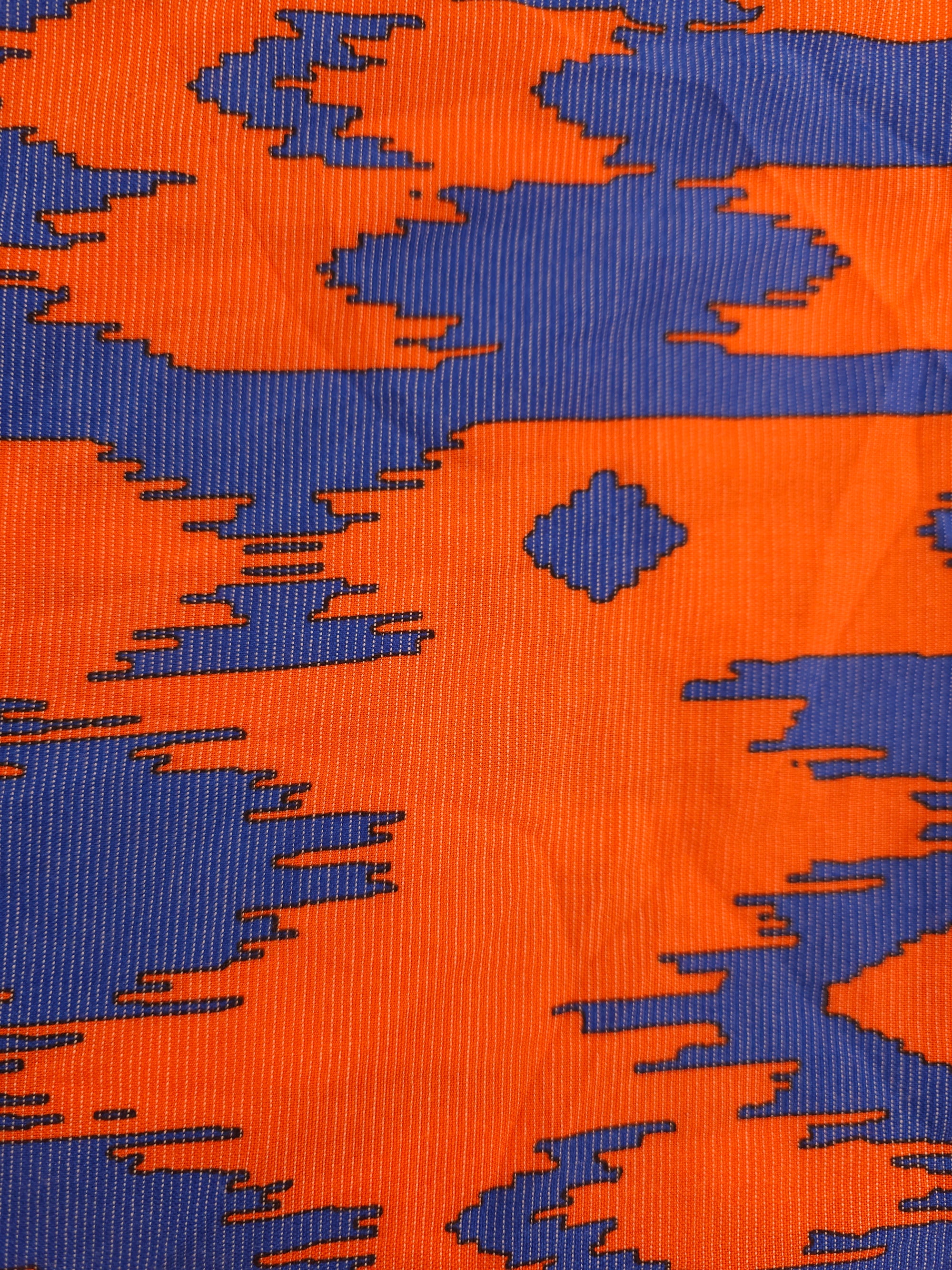 Orange/Blue Ikat Viscose (Various Sizes)