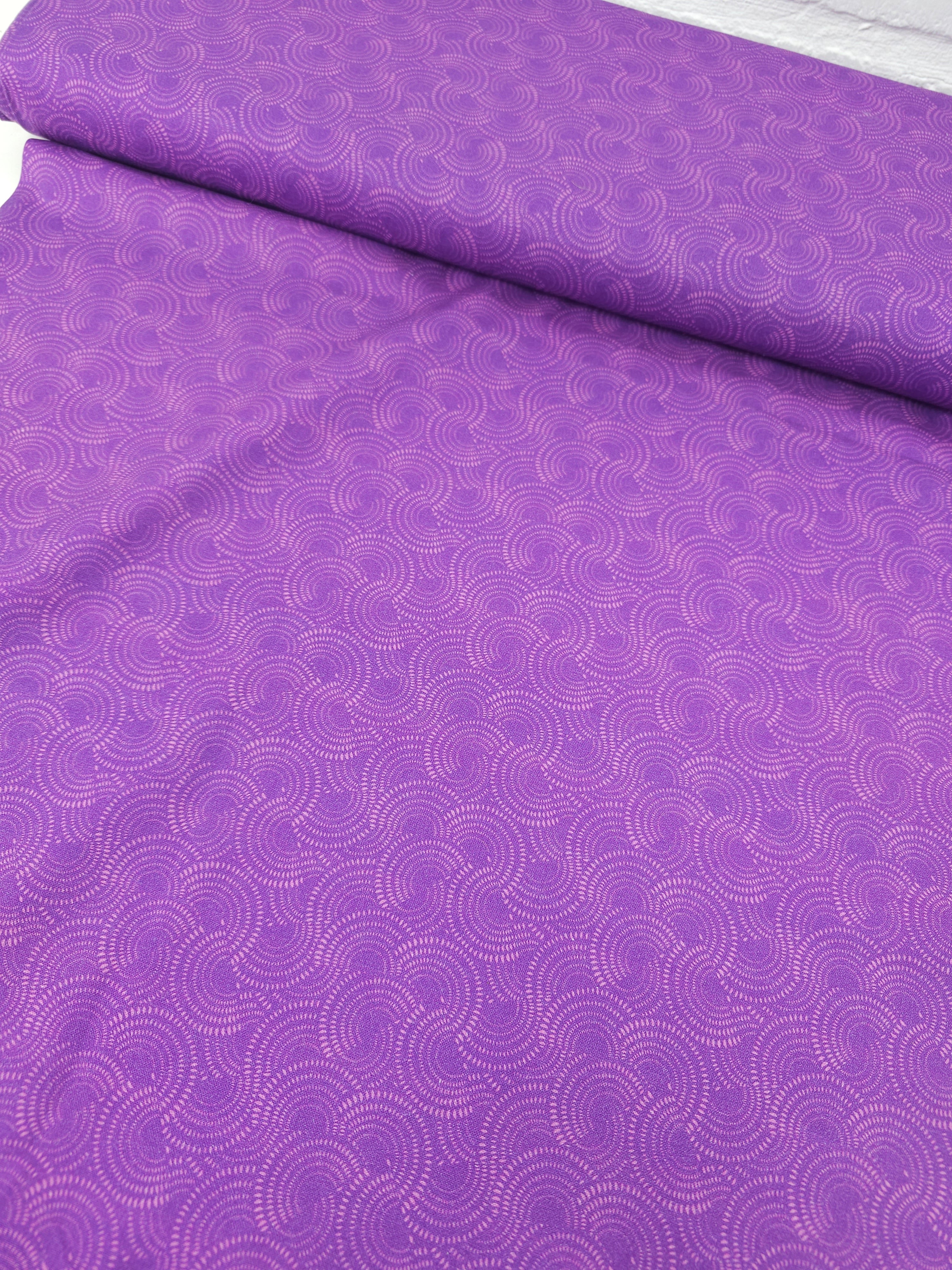 Purple Abstract Curve Spiral 100% Cotton