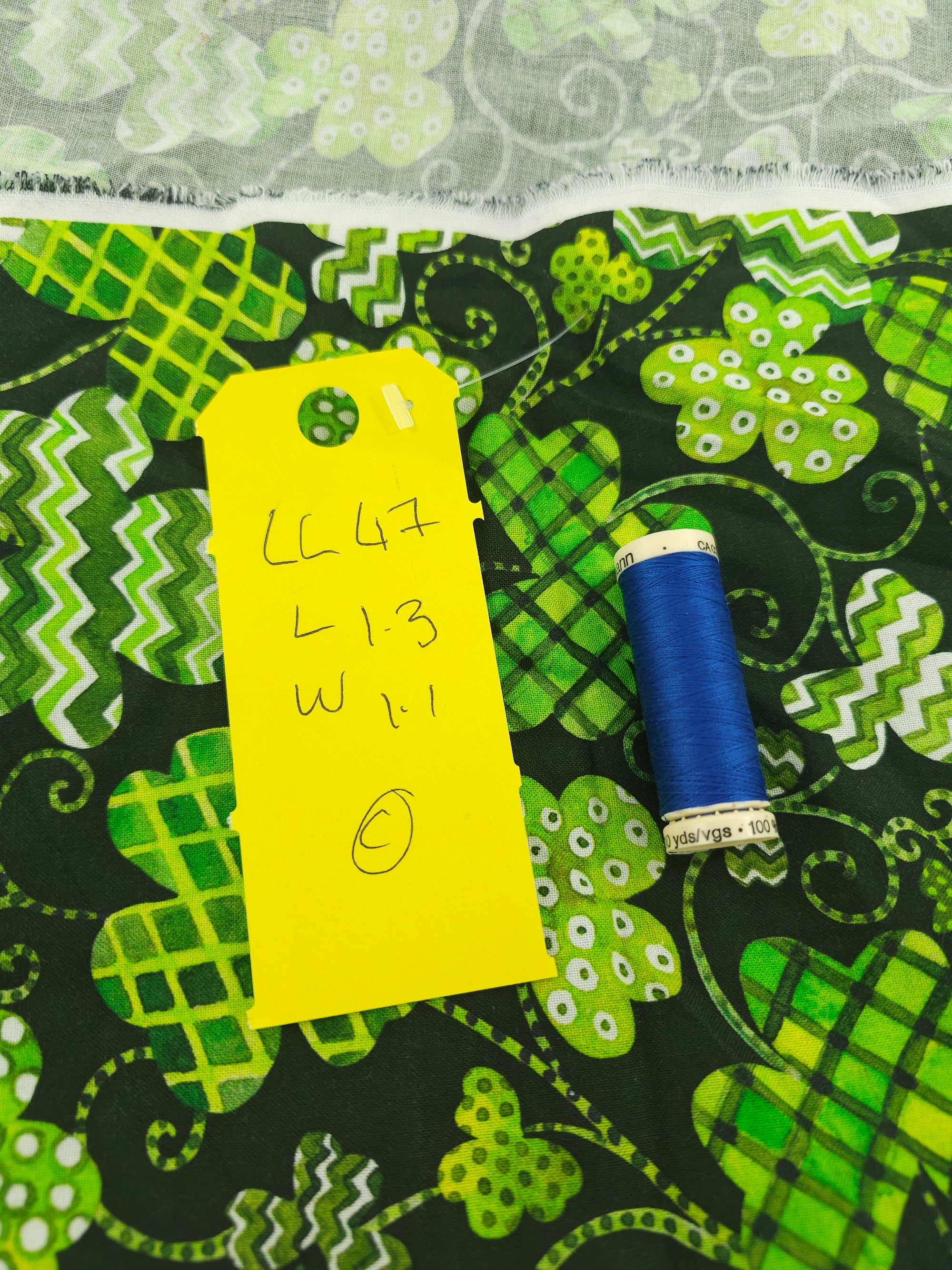 Green shamrock Cotton- 1.3m piece