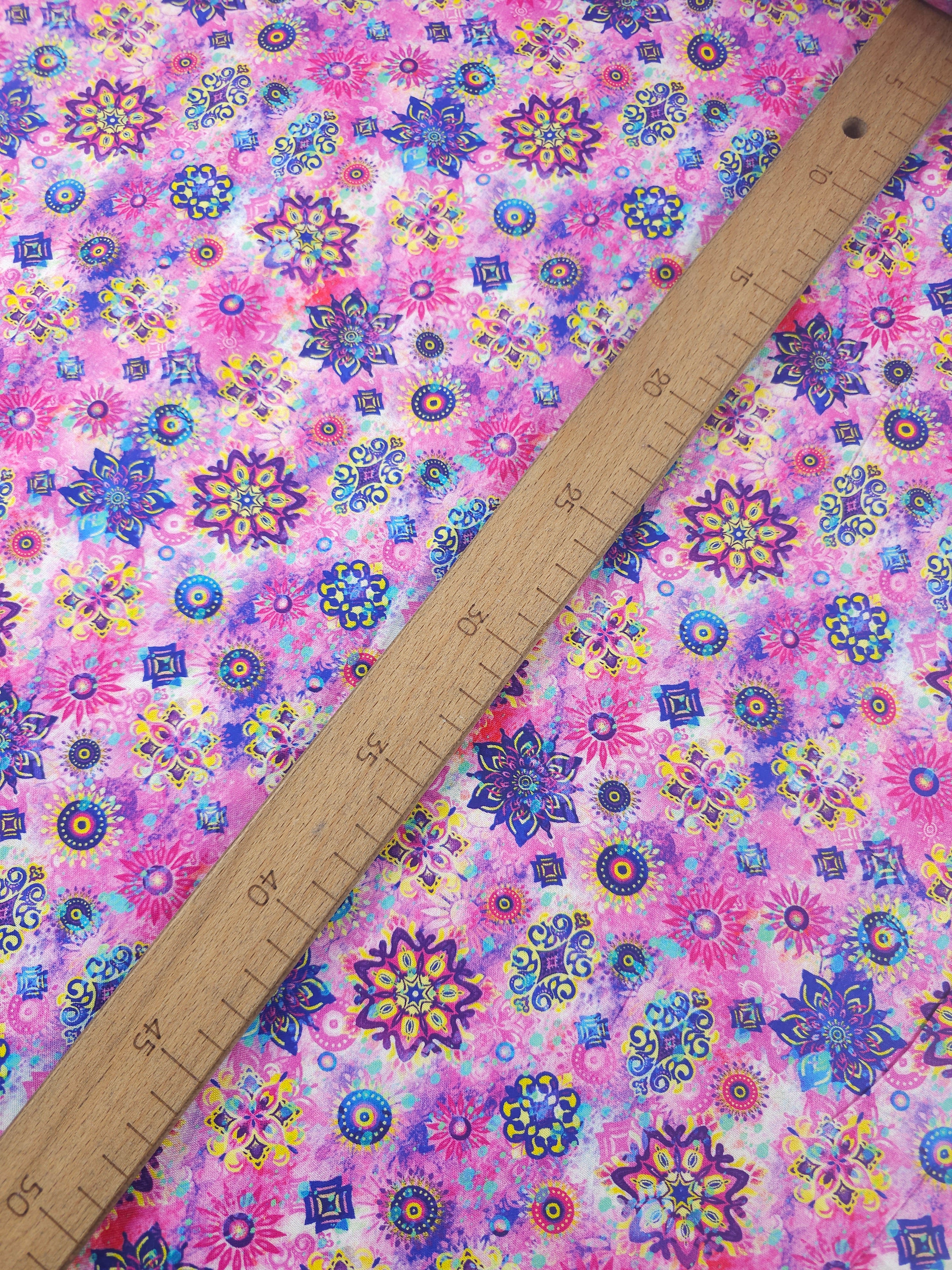 Pink/Purple Kaleidoscope Fantasia 100% Cotton