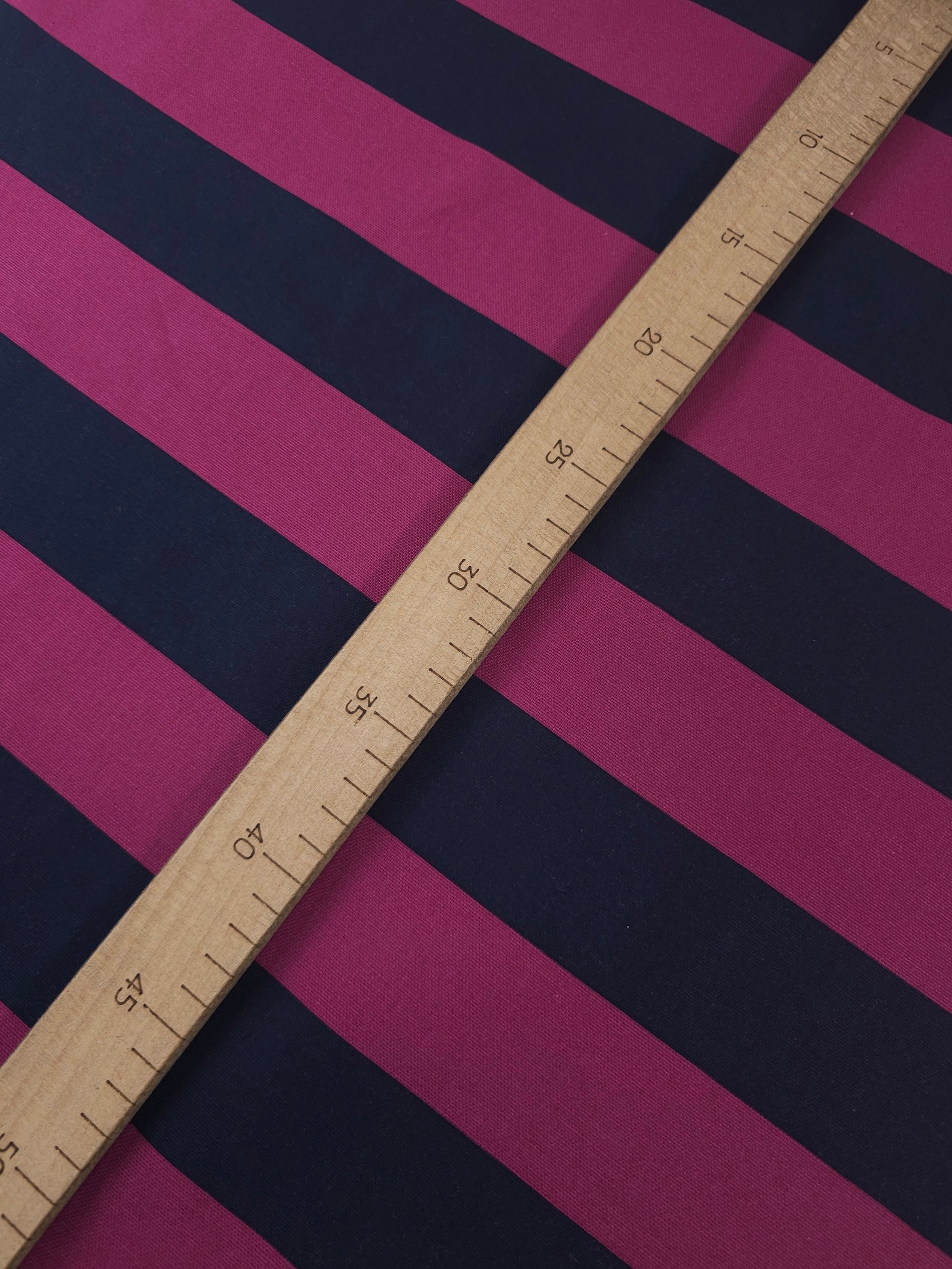 Magenta/Navy Block Stripe Lightweight Canvas Cotton