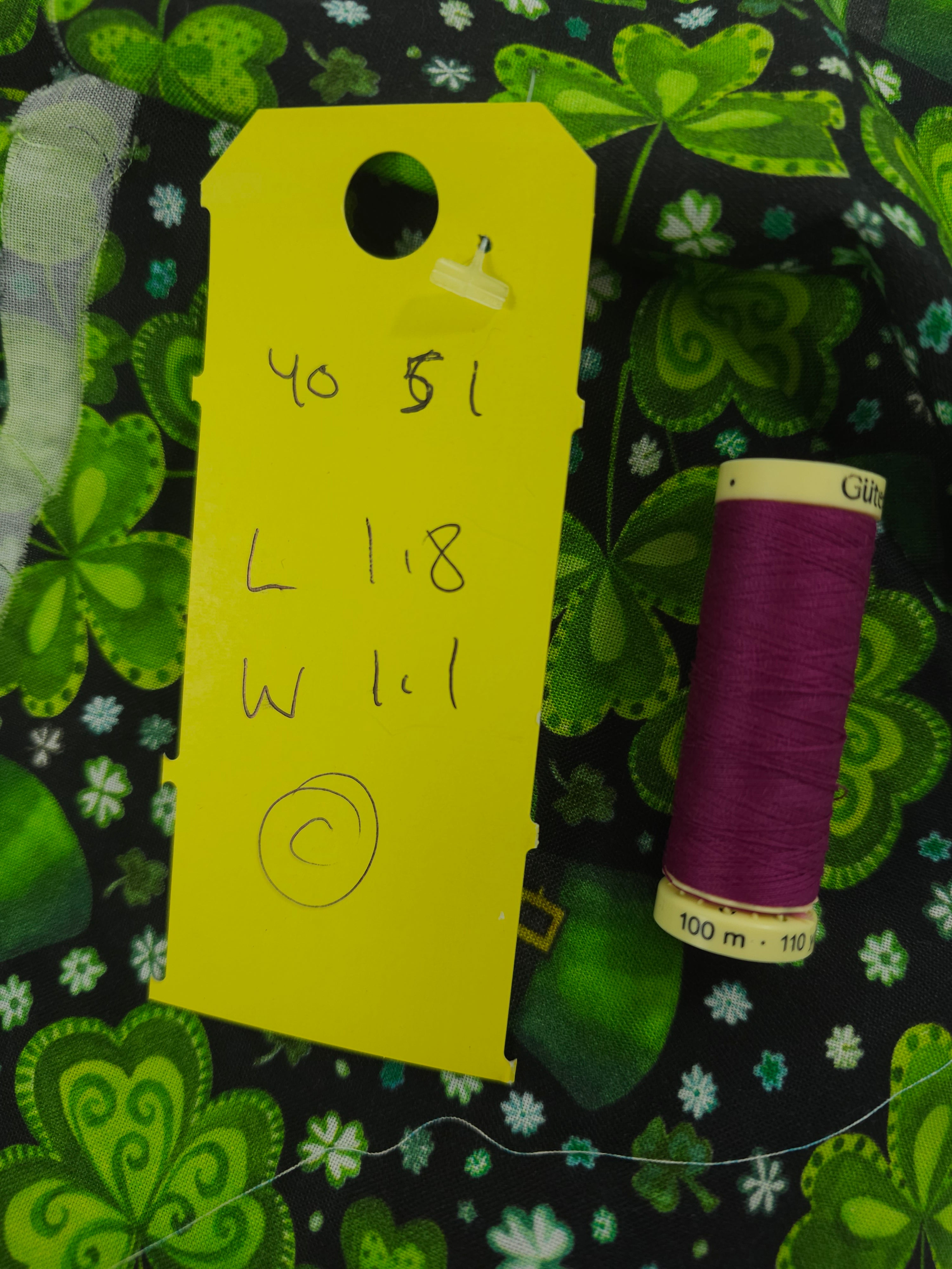 Irish shamrock Cotton- 1.8m piece