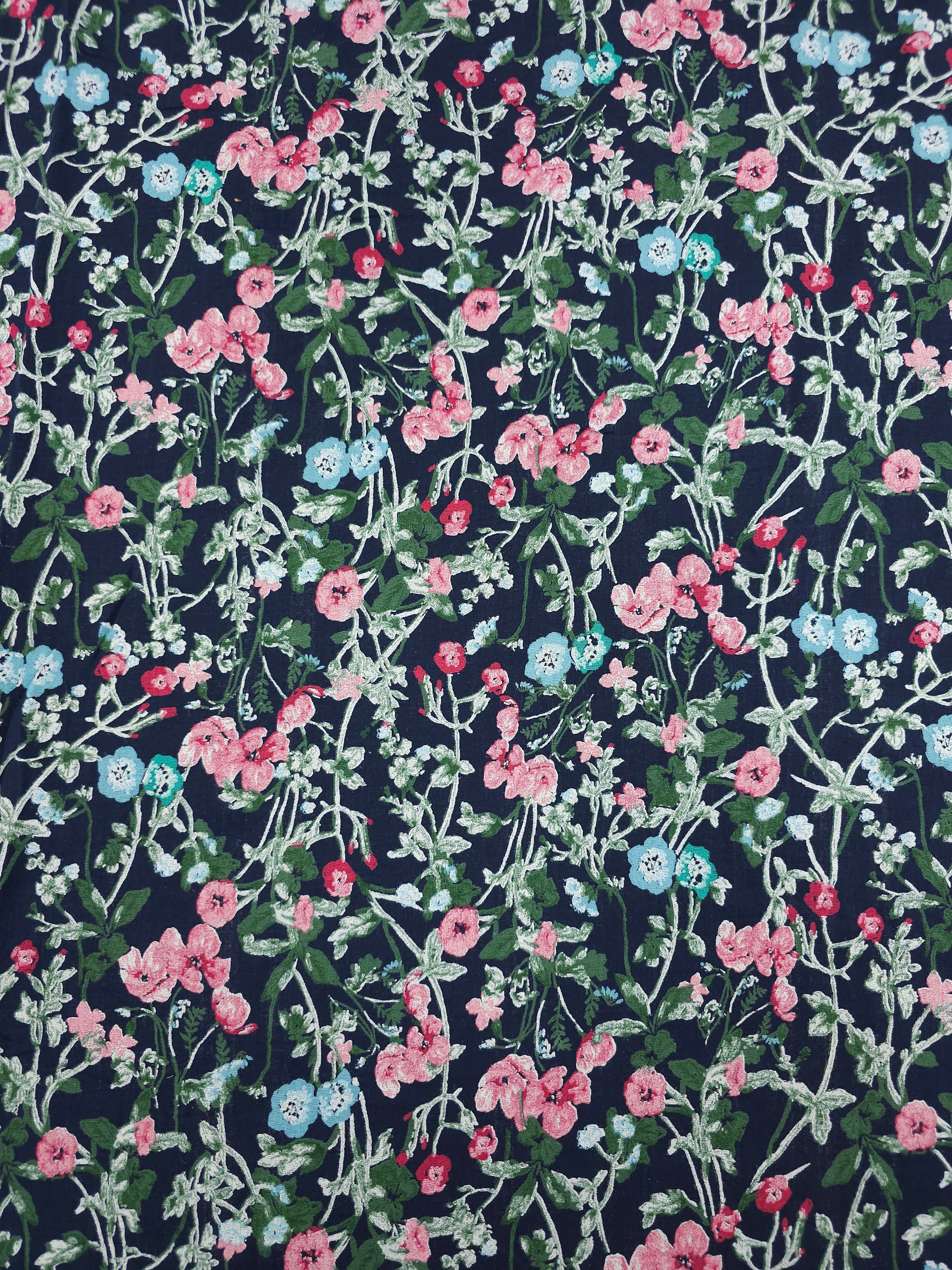 Midnight Twine Floral Double Gauze