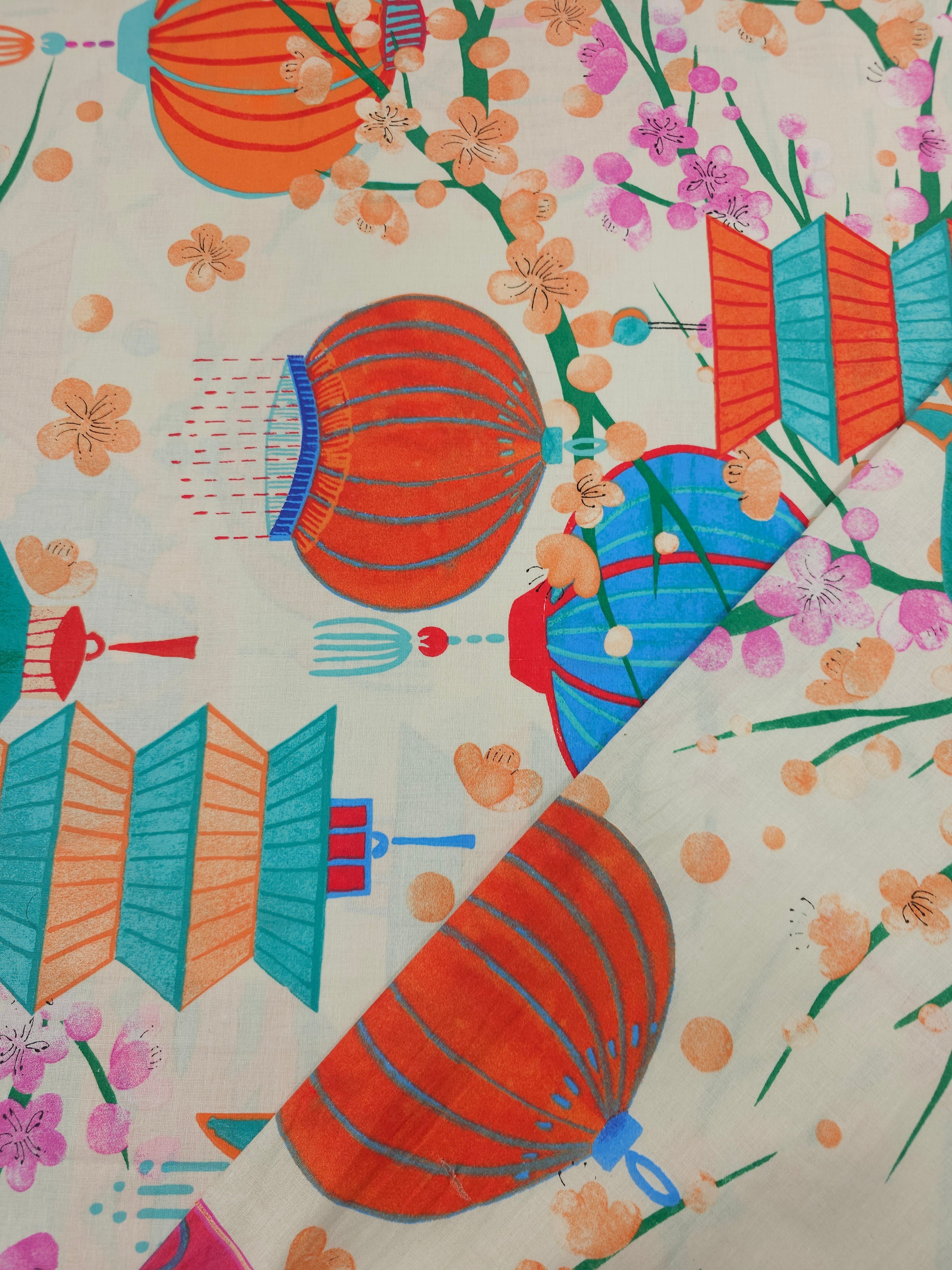 Cherry Blossom Lantern 100% Cotton 108" *EXTRA WIDE*